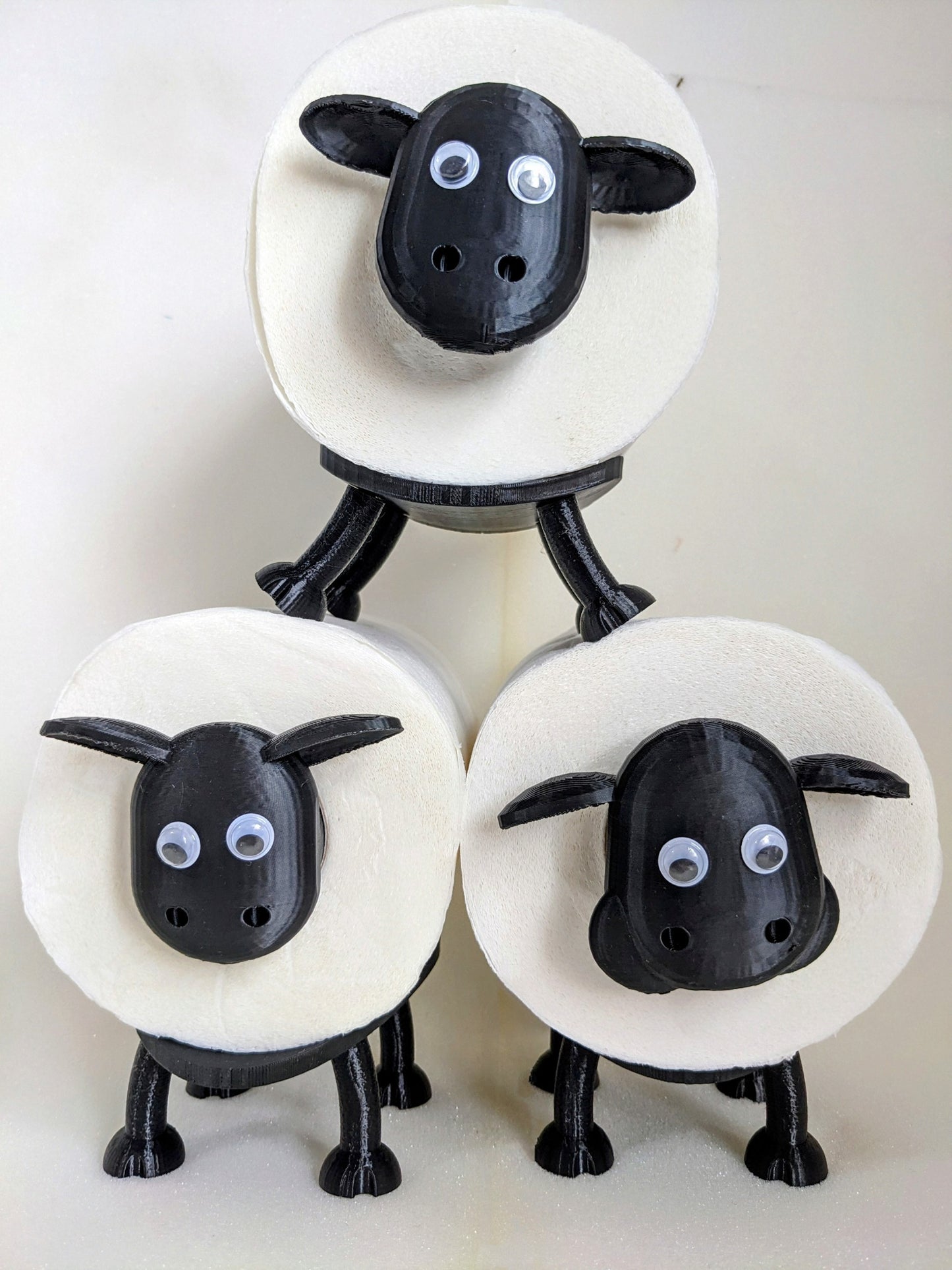 Rainbow and Black Sheep toilet roll holders universal fitting Shane Shelly Owen Ewe-Gene & Ewe- Anne the colourful flock Indivdual or sets