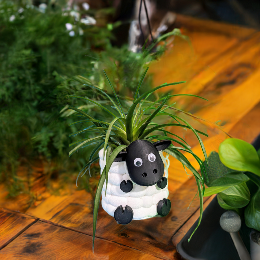 Adorable 3D Printed Sheep Planter - Cute Animal Plant Pot for Succulents & Small Plants choice of 3 to brighten up your indoor flowers.