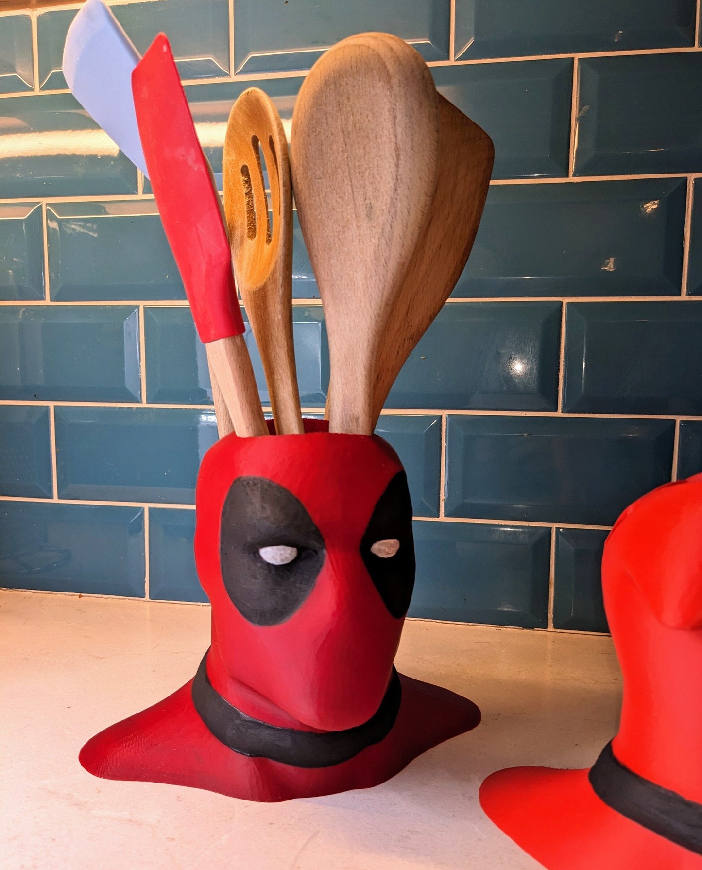 Deadpool universal kitchen utensil holder Large size hand made and painted