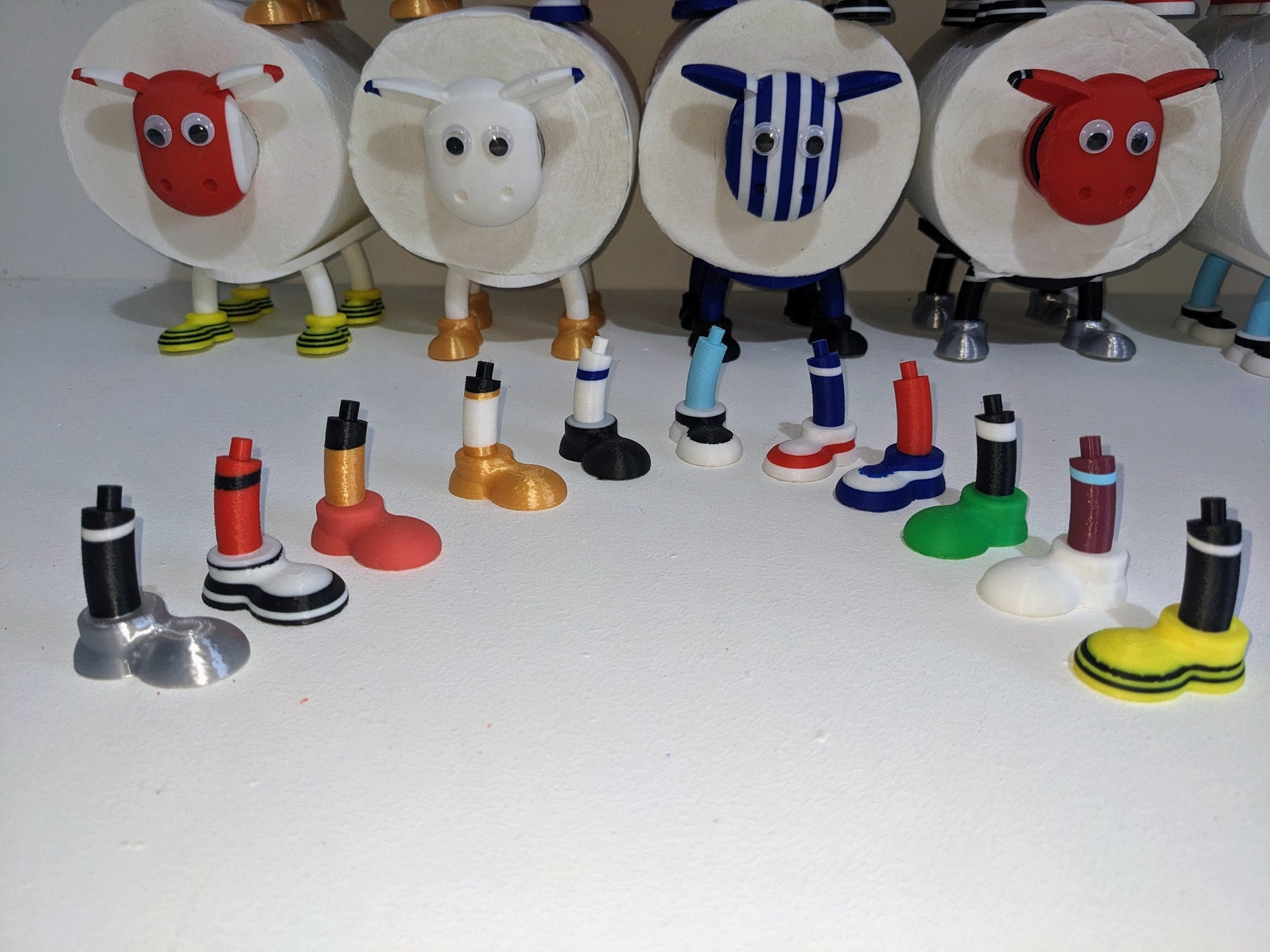 Brentford supporting Premier Sheep spare toilet roll holder with customised choice of the Bees football boots