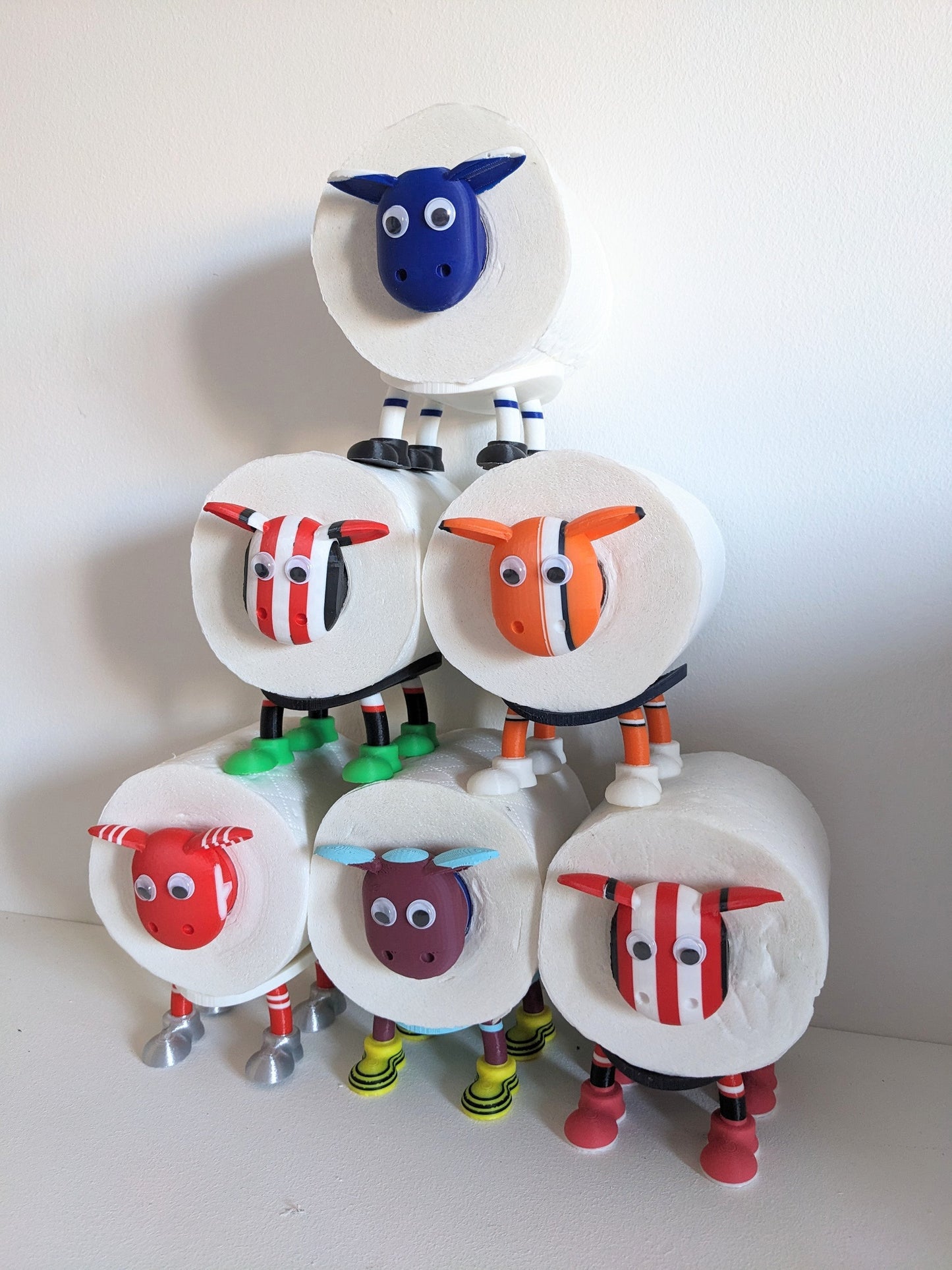 Custom made sheep toilet roll holder. Any football team strip available Your unique customisable Premier sheep with Personalised soccer kit