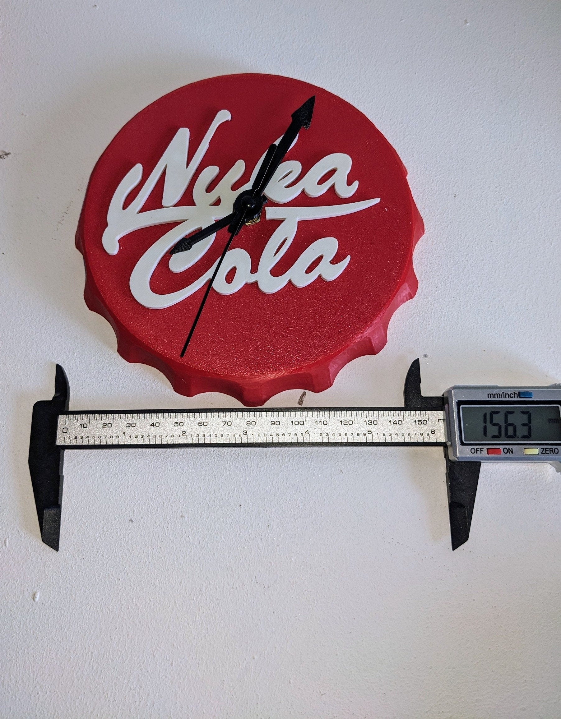 Nuka Cola novelty Fallout clock silent non tick mechanism for Playstation Xbox or TV series Vault Tec fans. 6 inch hand made in the UK.