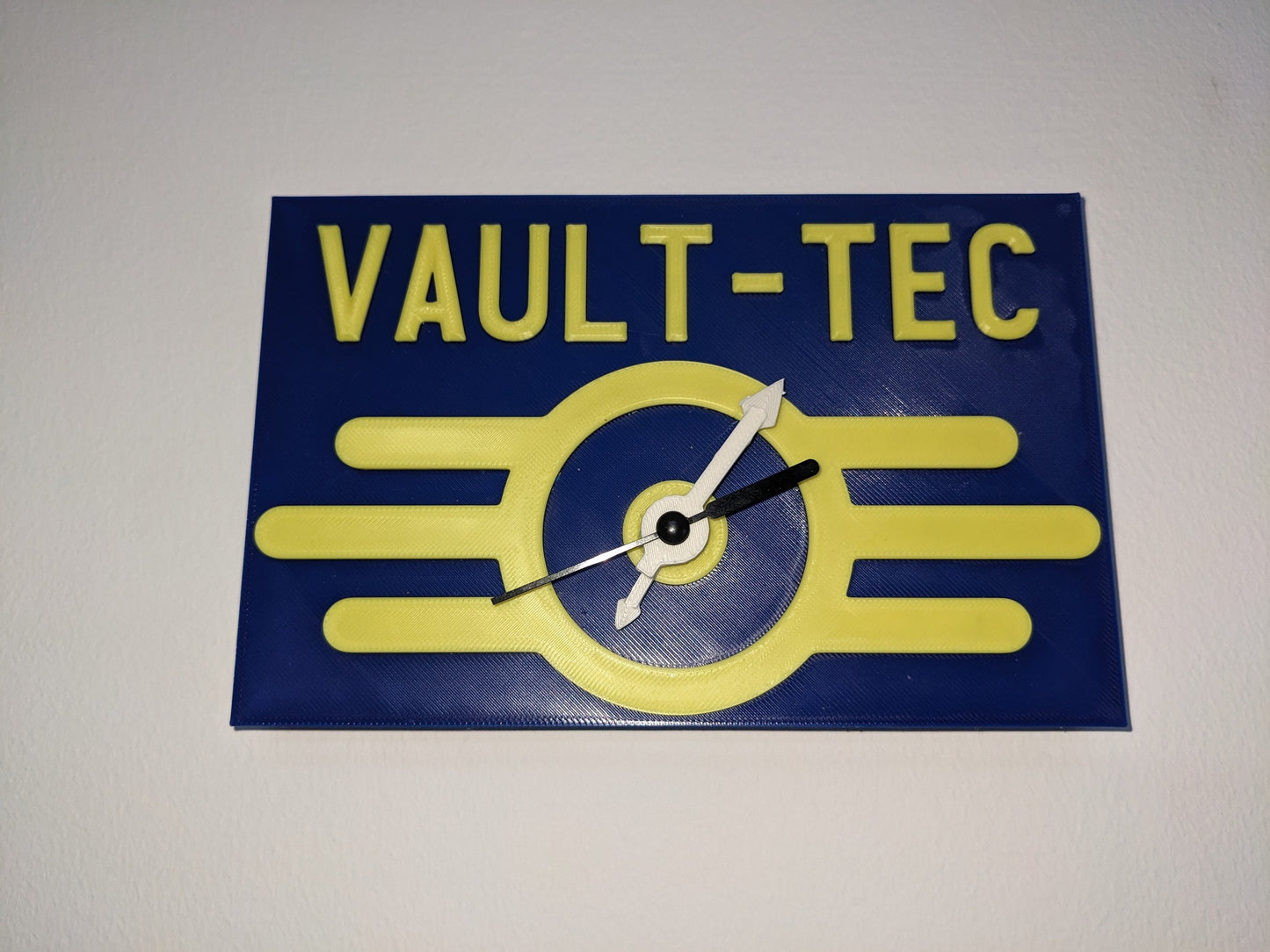 Vault tec novelty Fallout clock quiet mechanism for Playstation Xbox or TV series nuka cola fans. Wall or desk 6" x 4 " hand made in the UK.