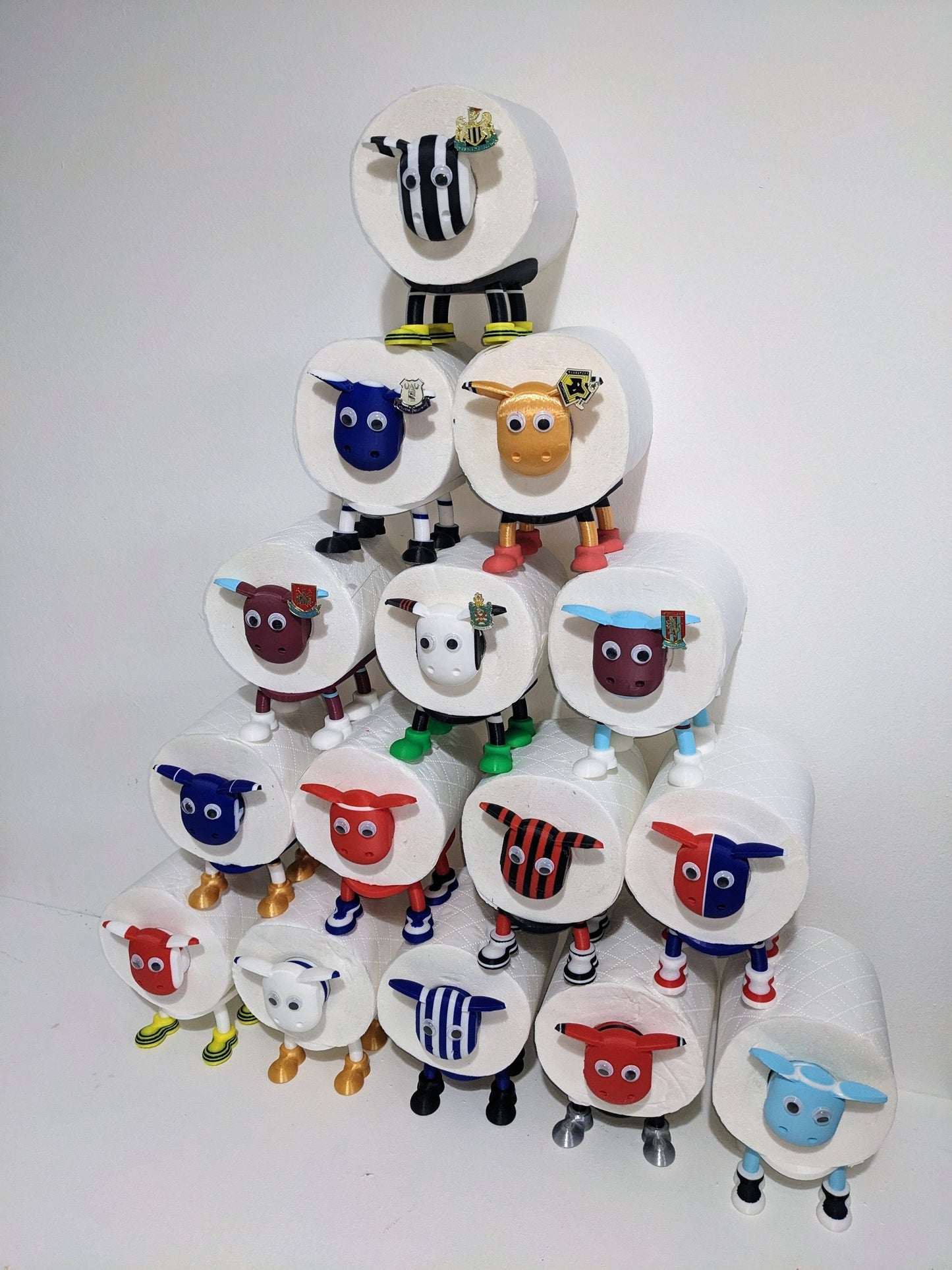 Swansea City AFC welsh 2025 Premier Sheep spare toilet roll holder or dispenser with the swans customised football boots