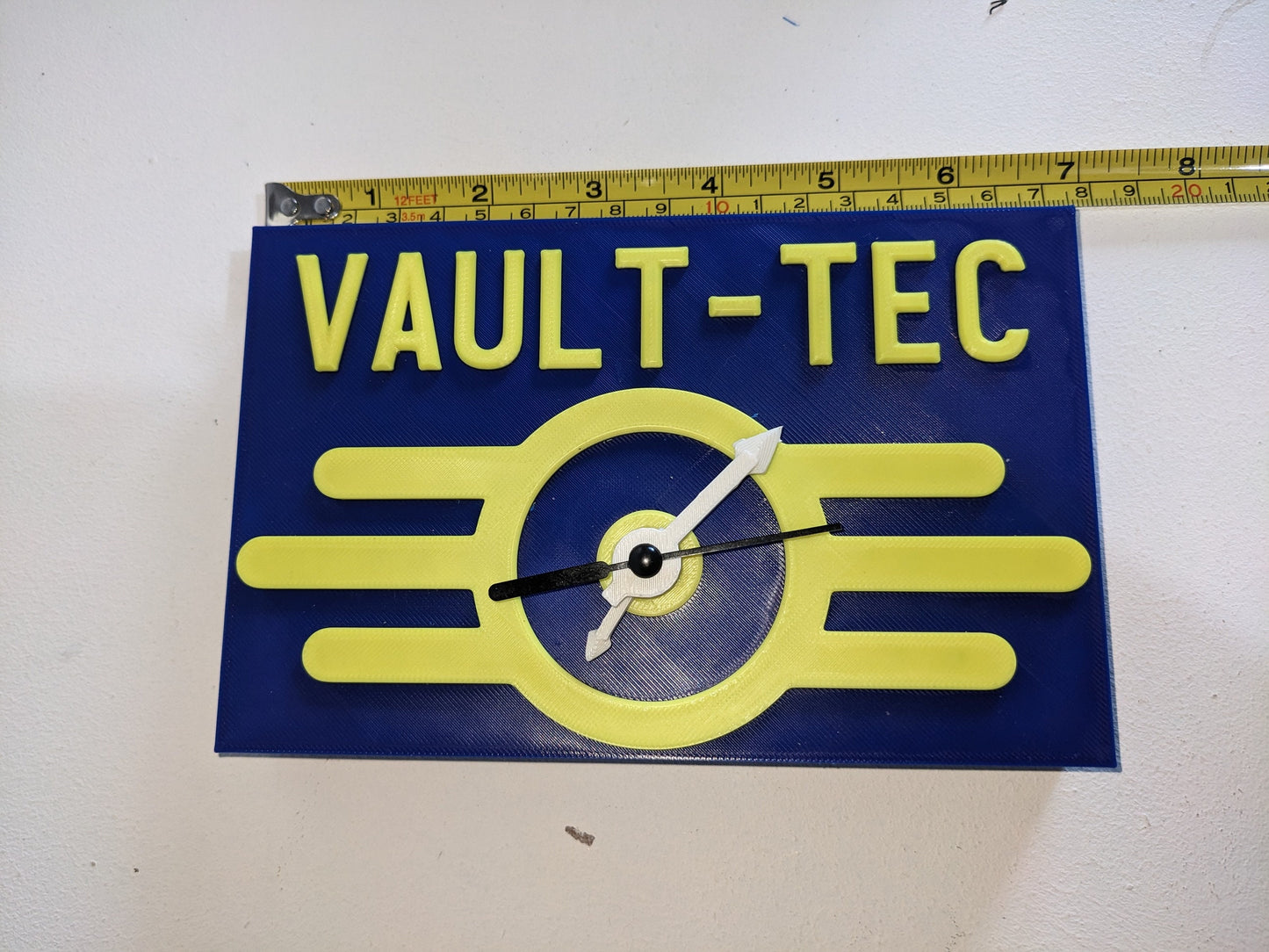 Vault tec novelty Fallout clock quiet mechanism for Playstation Xbox or TV series nuka cola fans. Wall or desk 6" x 4 " hand made in the UK.