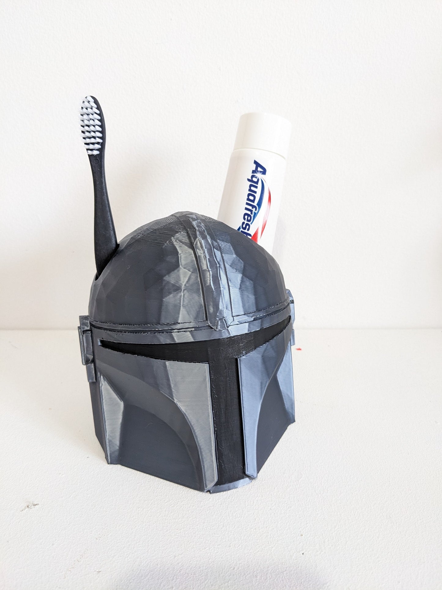 Mandelorian Helmet toothbrush holder. Star wars collectable pen holder for fathers day