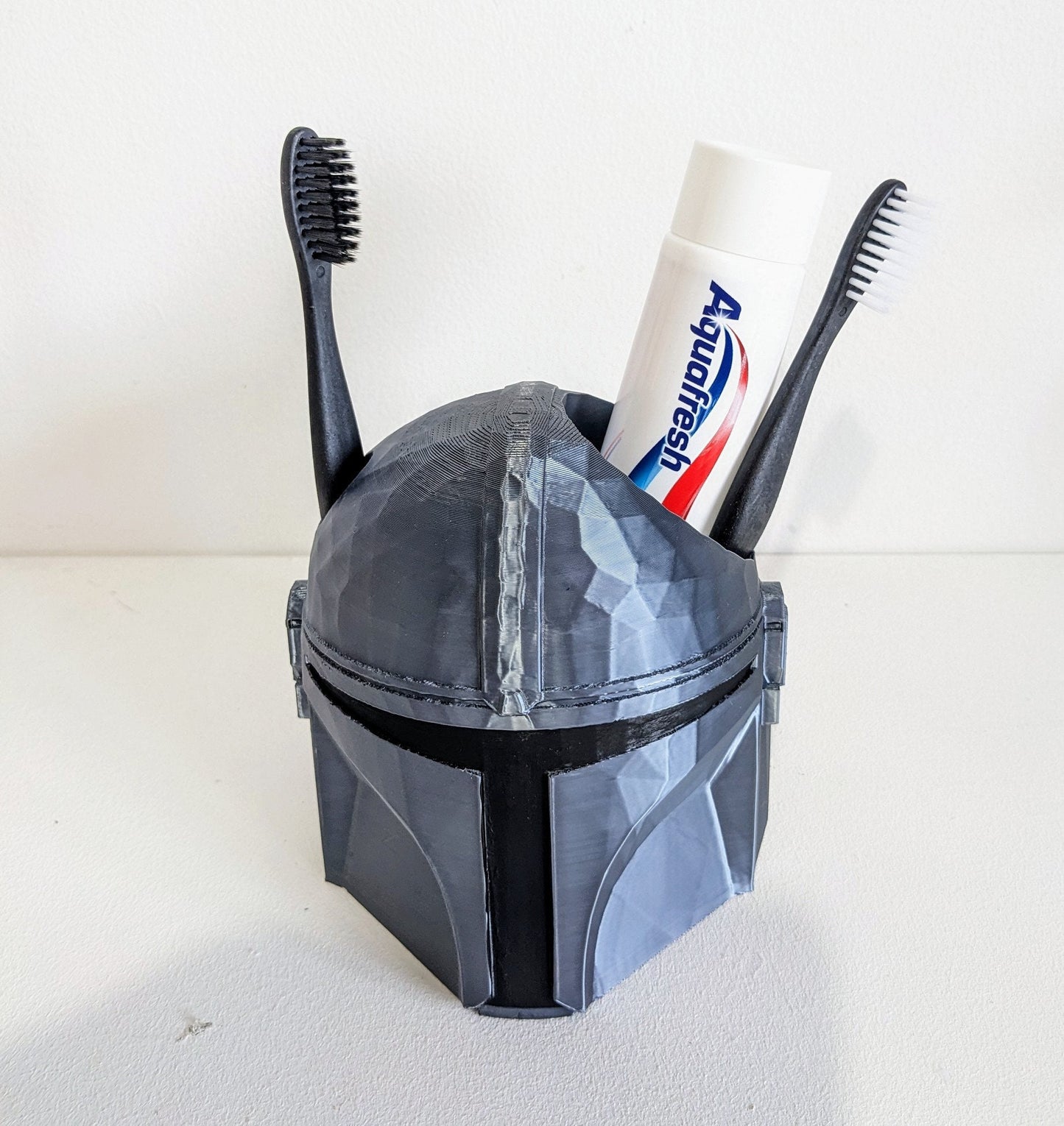 Mandelorian Helmet toothbrush holder. Star wars collectable pen holder for fathers day