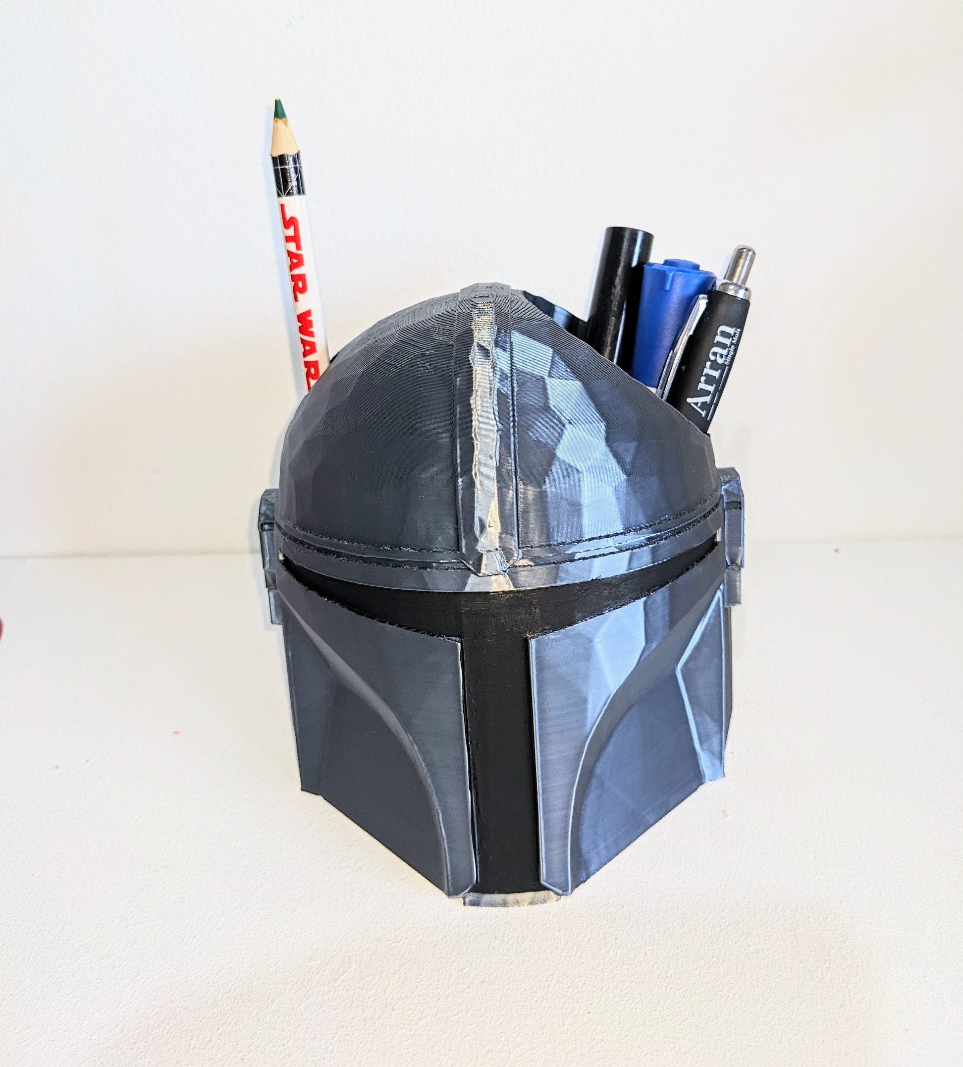 Mandelorian Helmet toothbrush holder. Star wars collectable pen holder for fathers day