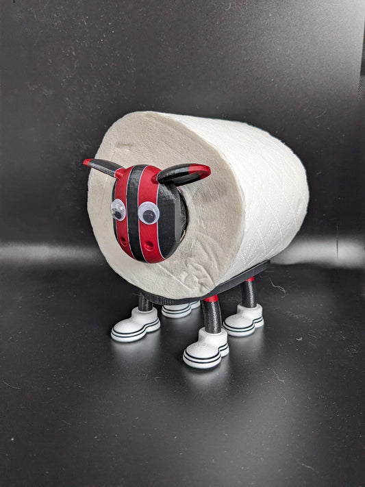 Bournemouth Premier Sheep spare toilet roll holder 2025 shirt with customised choice of football boots. Loo roll