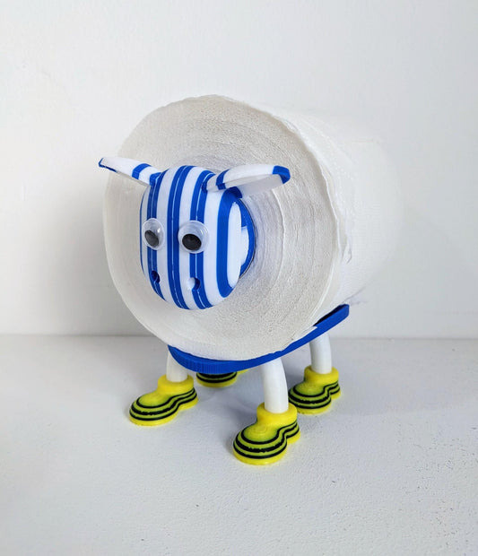 Brighton and Hove Albion 2025 Premier Sheep spare toilet roll holder customised choice of football boots. Seagulls novelty loo roll.