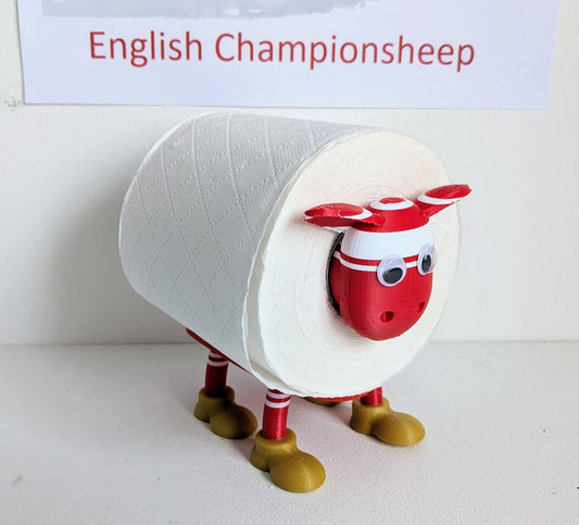 Middlesbrough 2025 Champion Sheep spare toilet roll holder or tissue dispenser with customised choice of smoggies football boots.