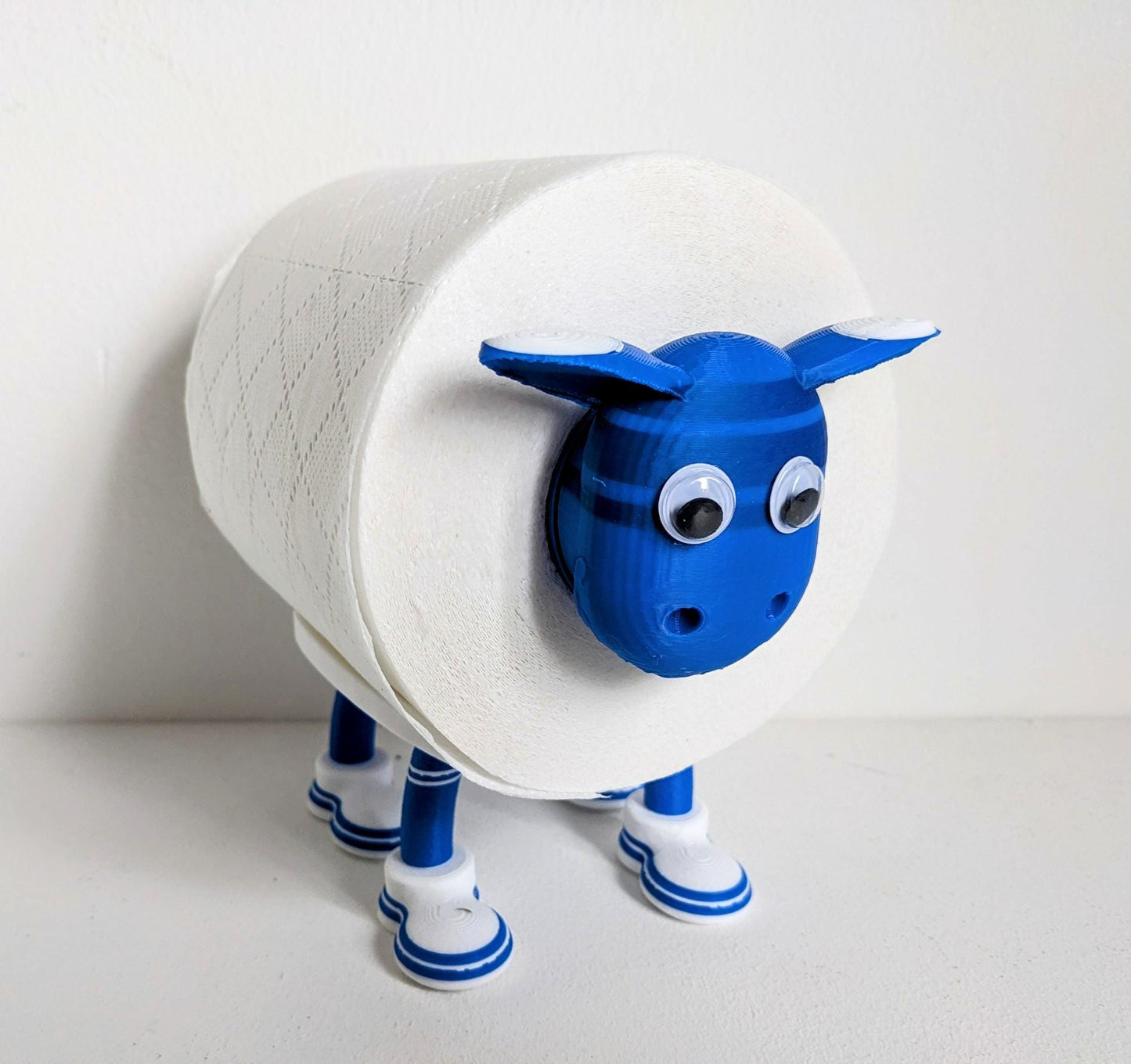 Cardiff City FC 2025 welsh Premier Sheep spare toilet roll holder or tissue dispenser with the bluebirds customised football boots