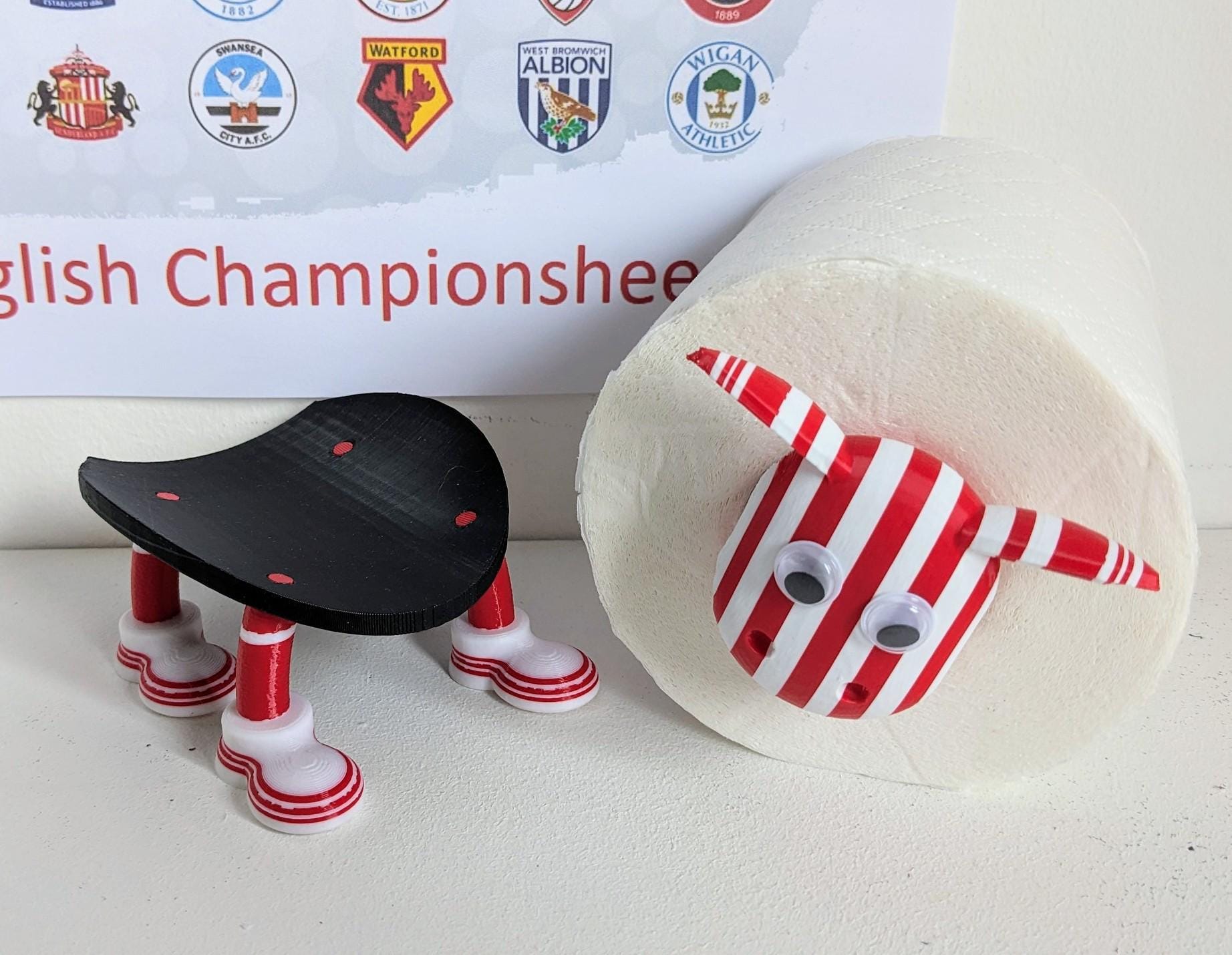 Sunderland AFC 2025 premier sheep spare toilet roll holder or tissue dispenser with customised choice of makem football boots