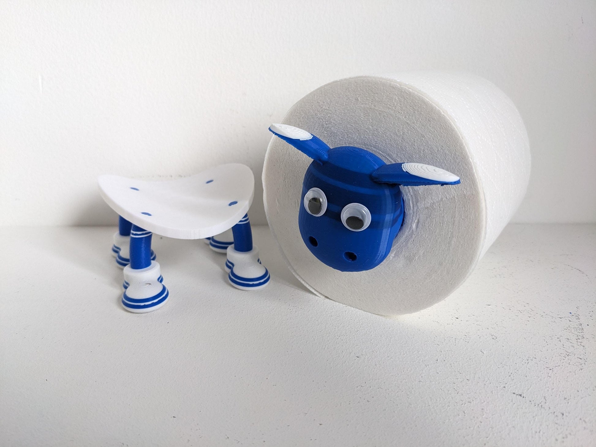 Cardiff City FC 2025 welsh Premier Sheep spare toilet roll holder or tissue dispenser with the bluebirds customised football boots