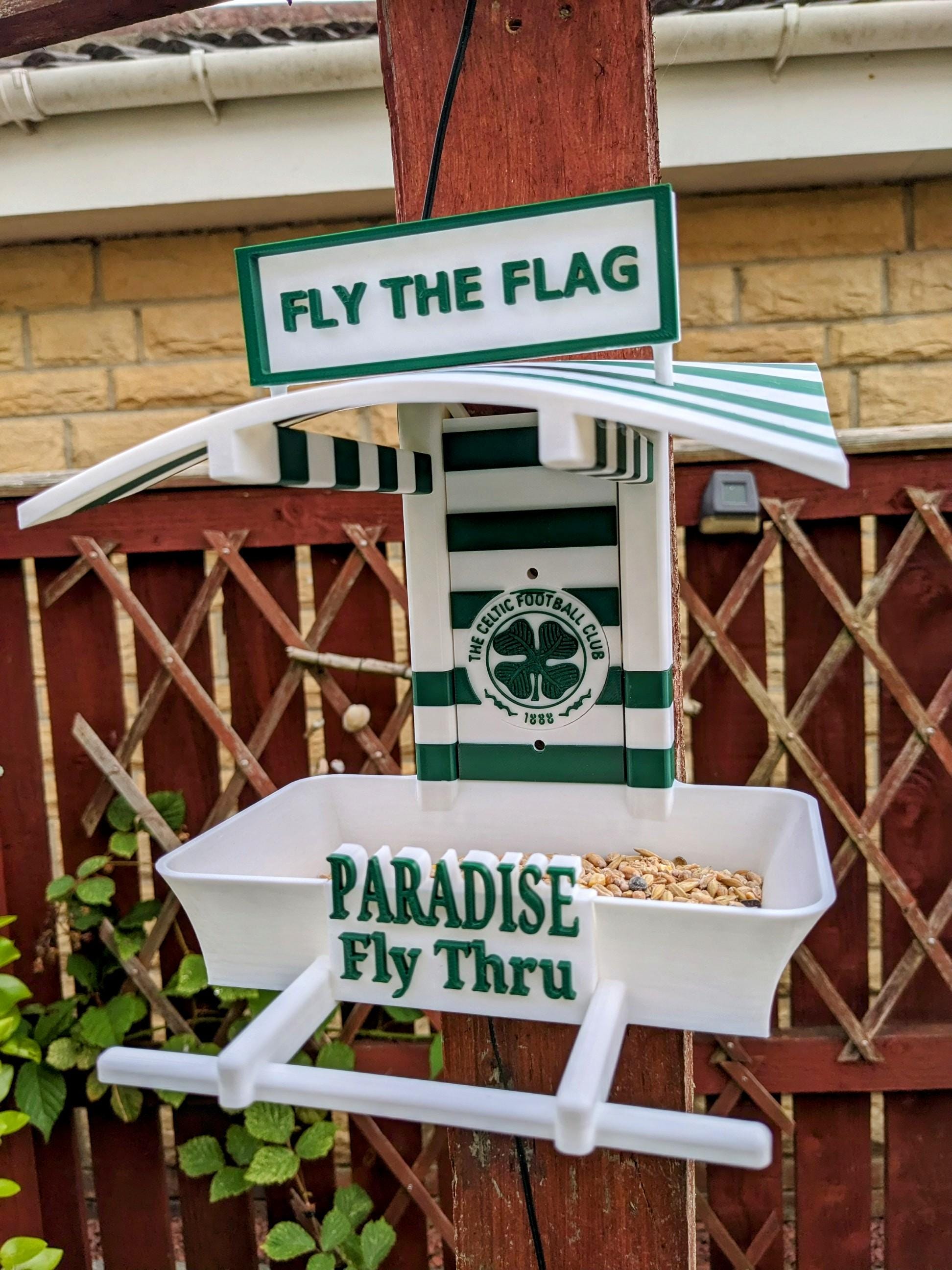 Celtic home shirt 2025 themed Bird Feeder / 3 d printed Garden Accessory. Seed table fat ball holder