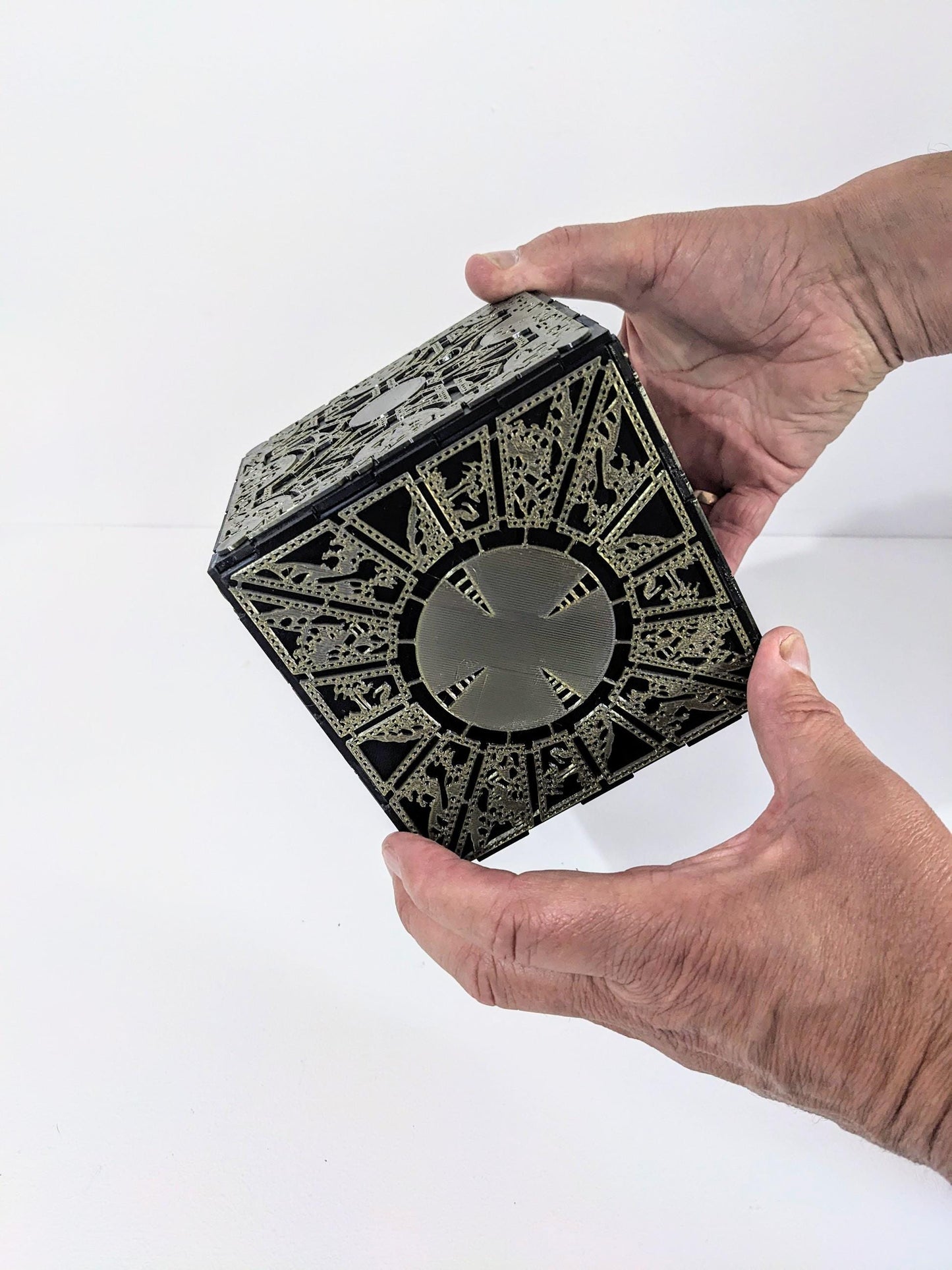 Large Hellraiser cube, non functioning Lament configuration. Tissue box holder or storage box