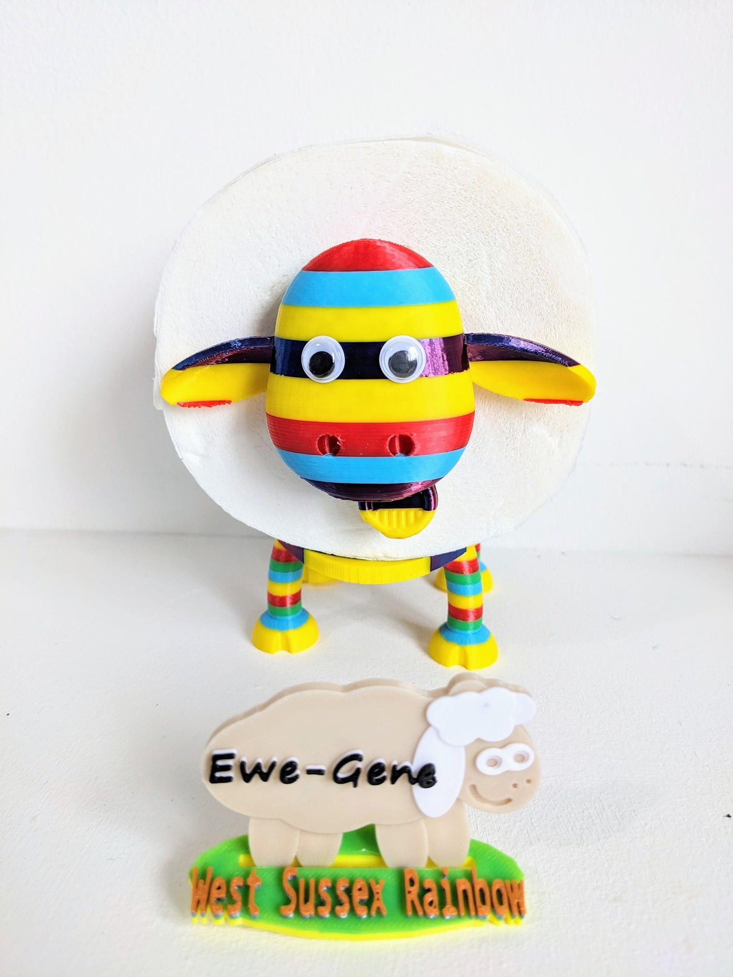 Rainbow and Black Sheep toilet roll holders universal fitting Shane Shelly Owen Ewe-Gene & Ewe- Anne the colourful flock Indivdual or sets