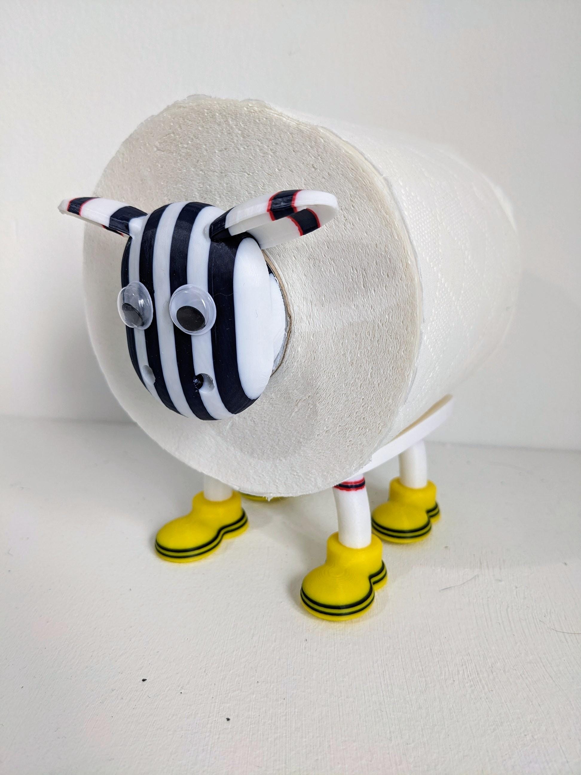 West Brom 2025 Champion Sheep spare toilet roll holder with customised football boots, West Bromich albion novelty bathroom accessory