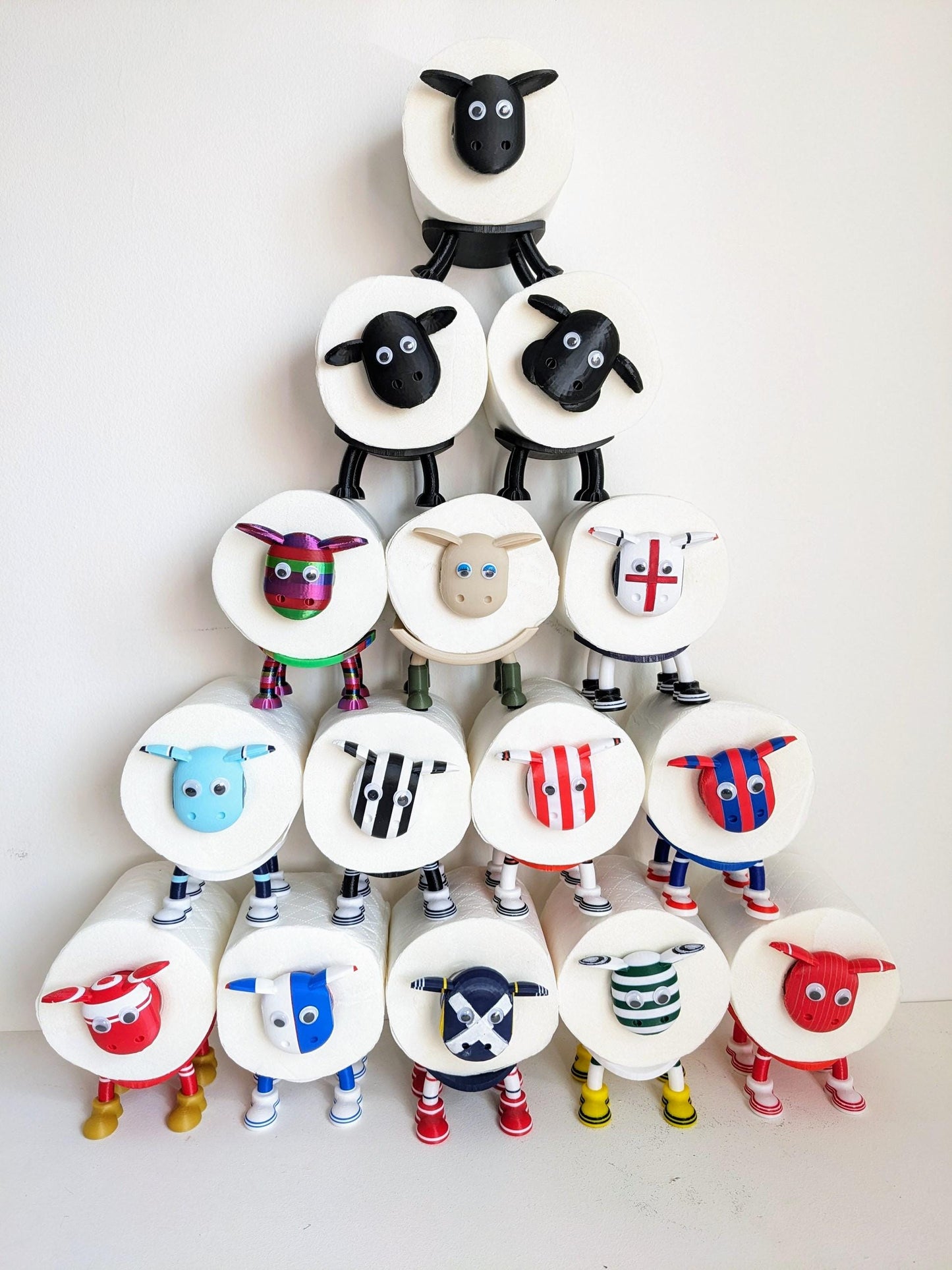 Footy Sheep spare toilet roll holder. Sheffield Wednesday Brighton and hove albion Huddersfield Kilmarnock football fans bathroom accessory