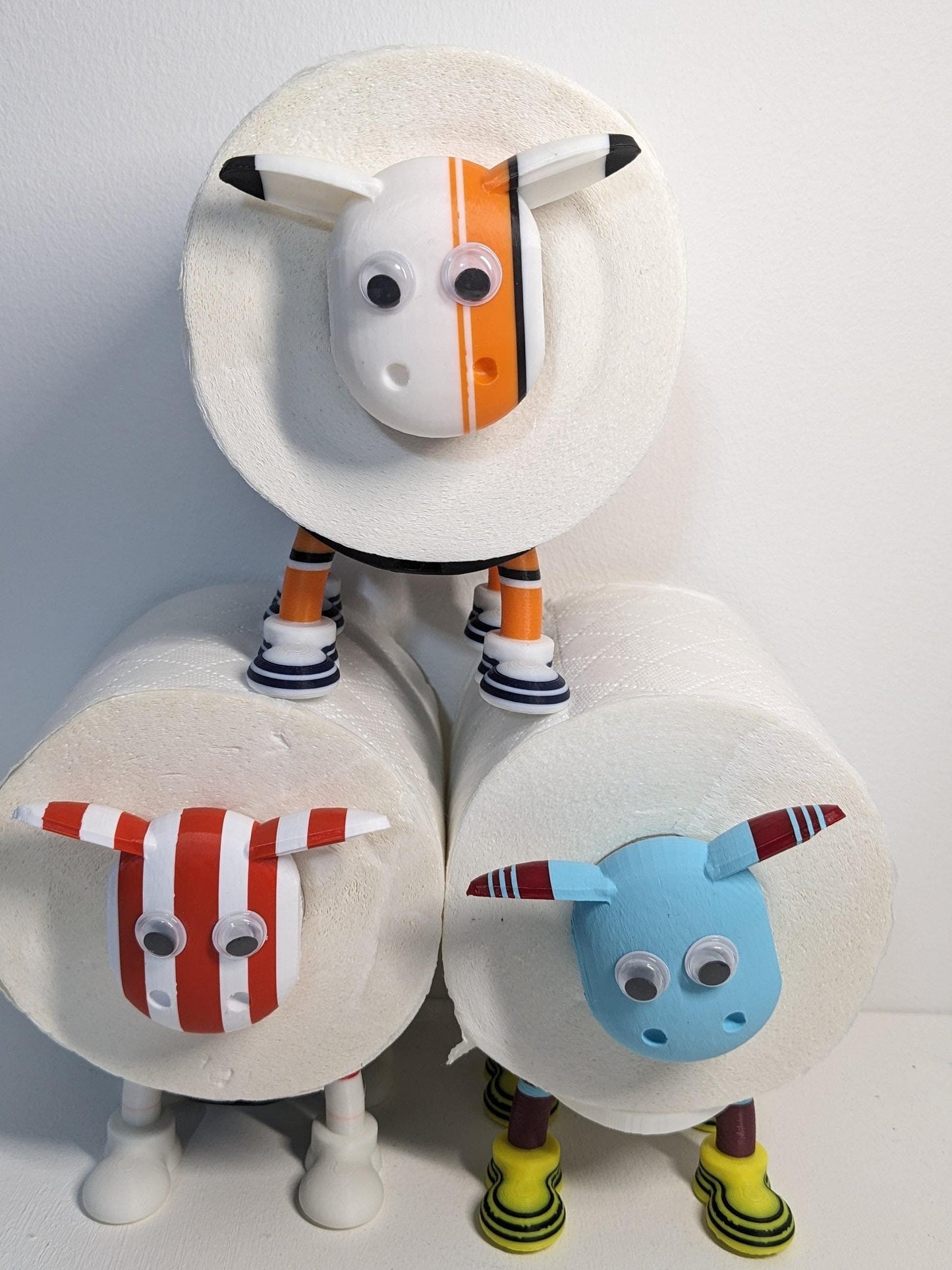 Footy Sheep spare toilet roll holder. Luton Town football club away shirt.