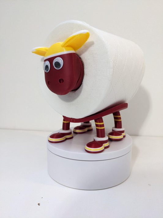 Motherwell Scottish Premier Sheep toilet roll holder. 2025 Home shirts with the steelmens customised football boots.