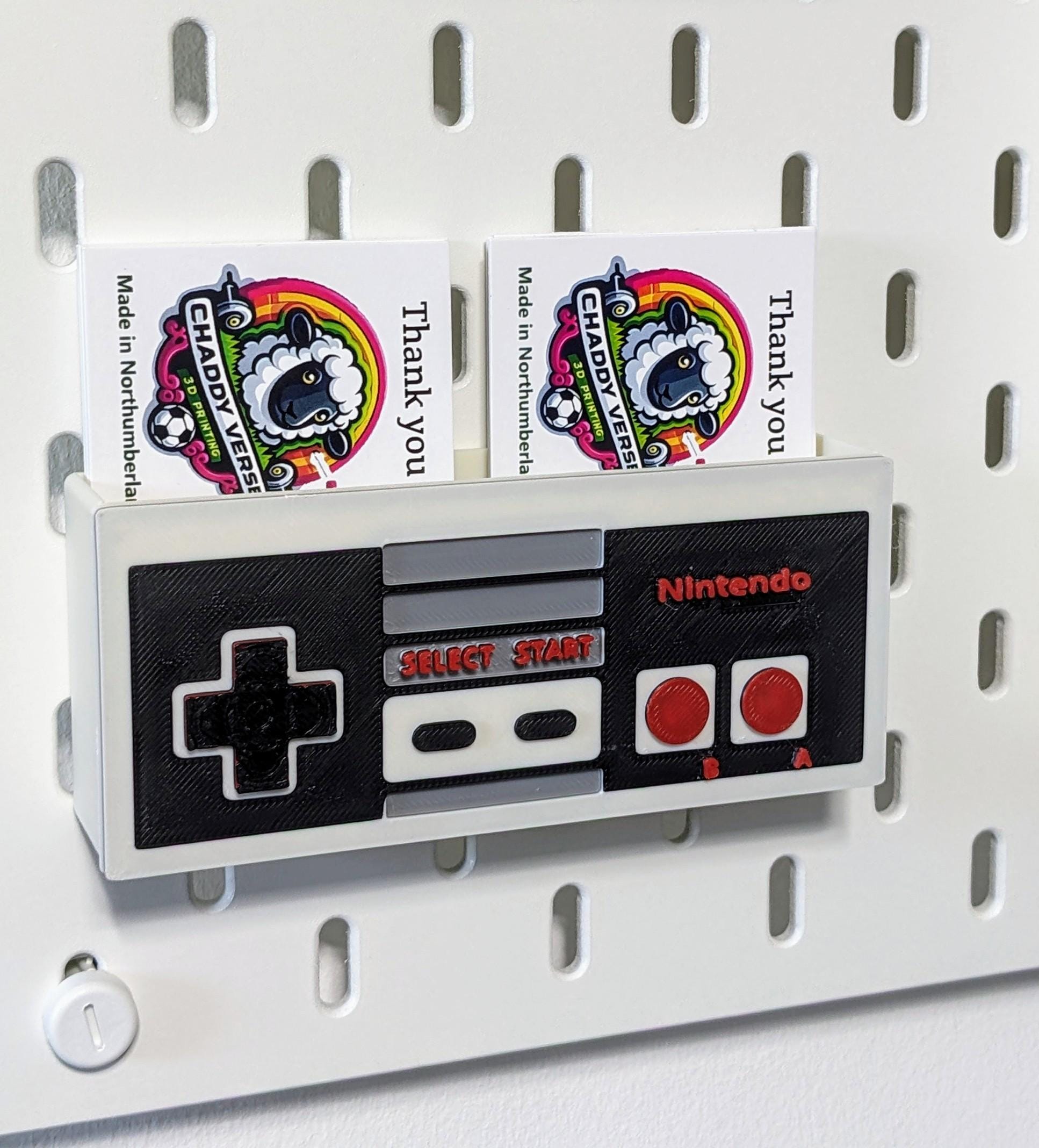 Ikea Skadis compatible Nintendo themed controller NES storage container. pegboard accessory pen, post it note TV remote business card holder