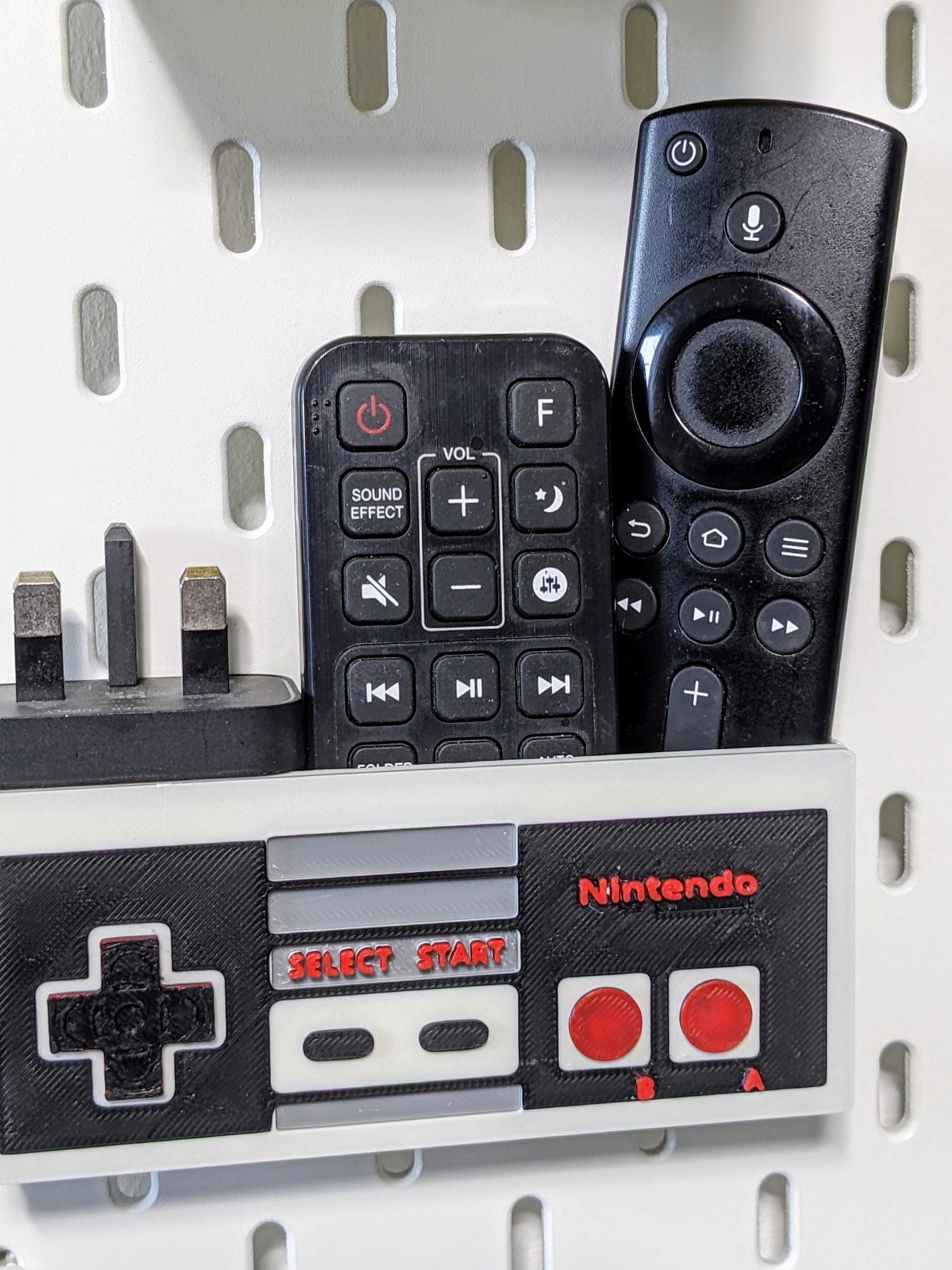 Ikea Skadis compatible Nintendo themed controller NES storage container. pegboard accessory pen, post it note TV remote business card holder