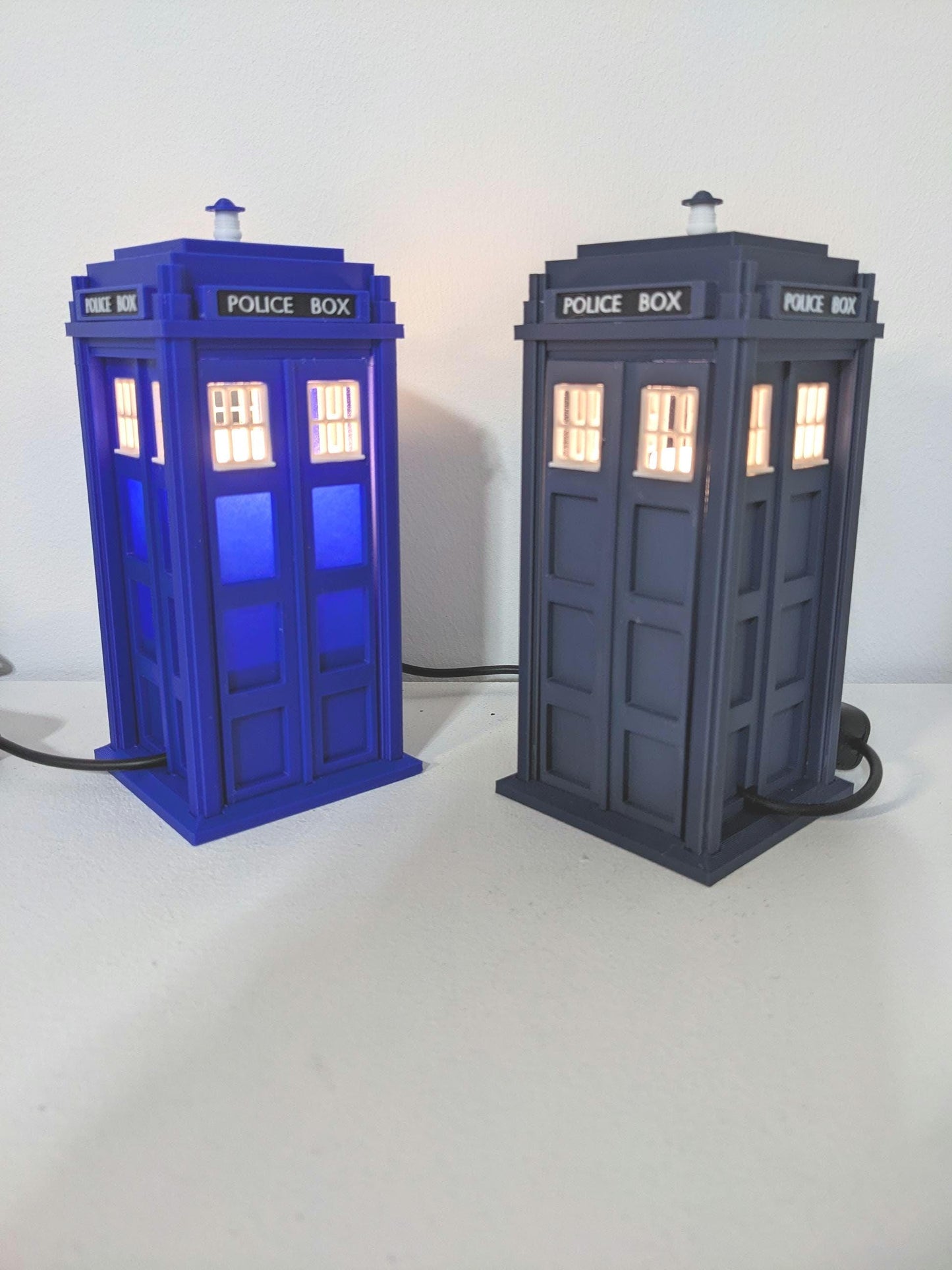 Tardis Night light Dr Who themed 1 watt white USB powered led bulb. Police Telephone public phone box hand made in Matt Navy or Medium Blue