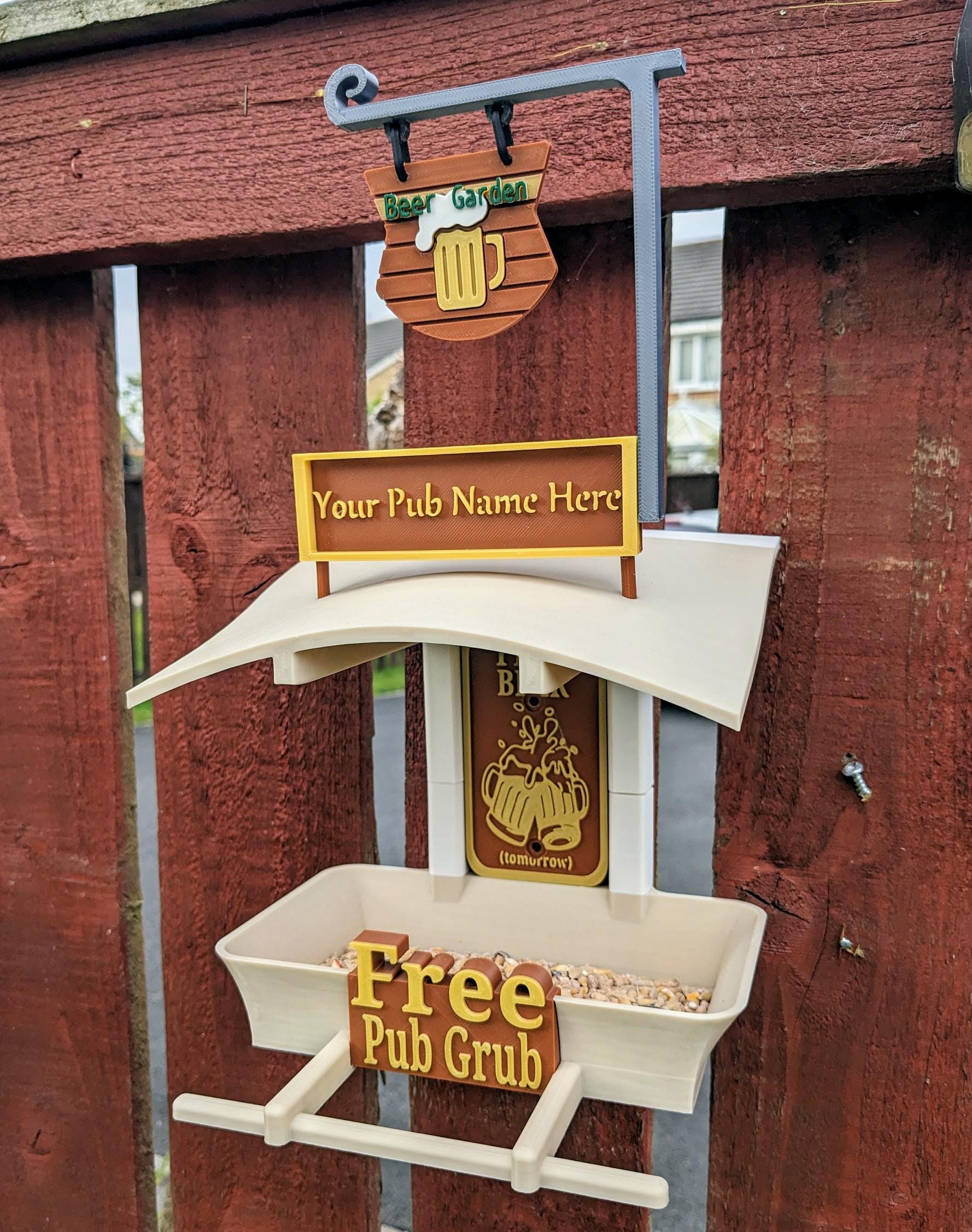 Grebes Fly Thru 3d printed bird feeding station. The coolest feeder table takeaway in town for your feathered friends. Seed, Fat ball