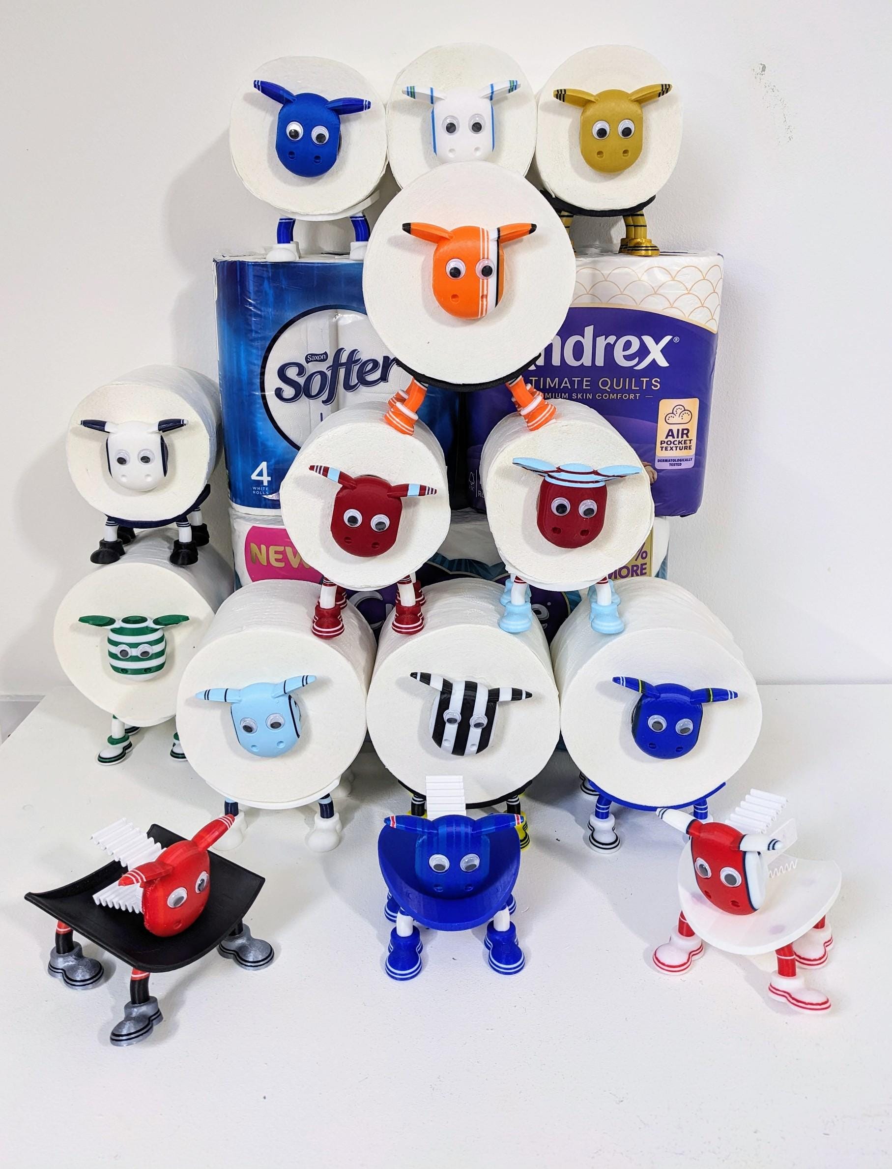 Everton Premier Sheep 2025 shirt spare toilet roll holder or dispenser with customised choice of football boots,