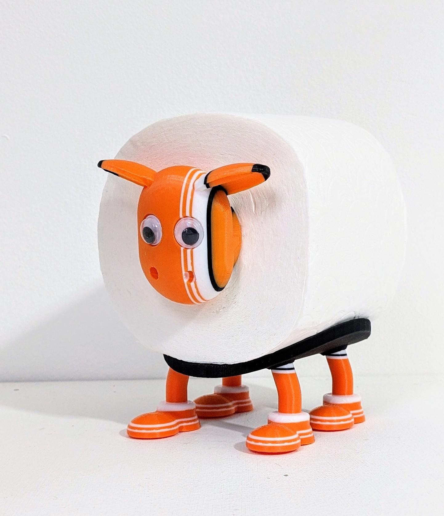 Luton Town 2025 Premier Sheep spare toilet roll holder or tissue dispenser with customised choice of the Hatters football boots