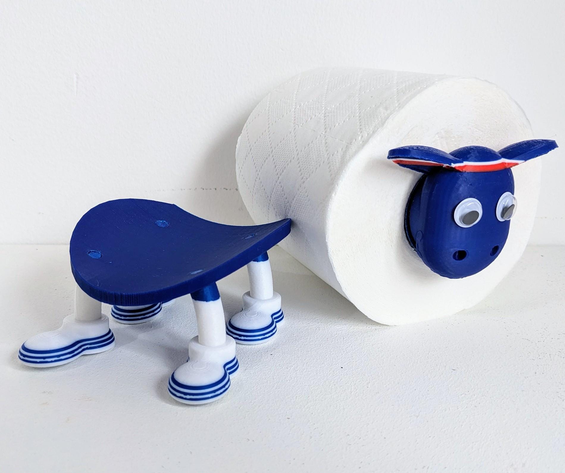 2025 Glasgow Rangers Scottish Premier Sheep spare toilet roll holder or tissue dispenser with the customised gers football boots.