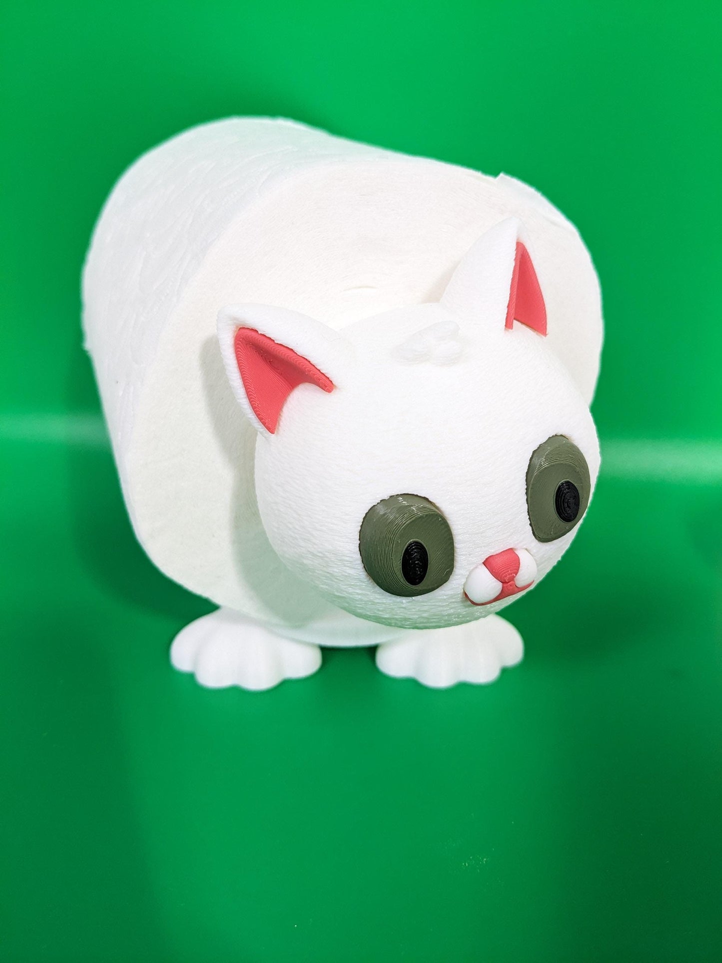 Cute Cat spare toilet roll holder. Kitten lover gift. Unique hand made novelty bathroom decor