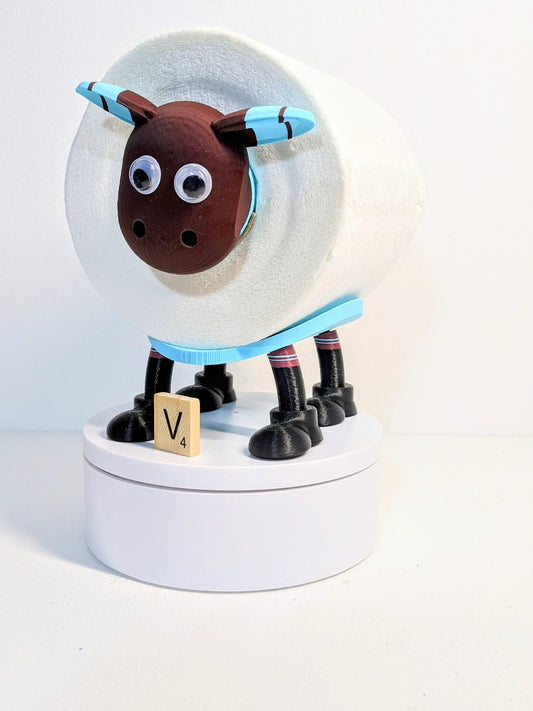 Footy Sheep spare toilet roll holder. Claret and Blue Away design Aston Villa West ham United, Burnley, Scunthorpe. Football fans novelty.