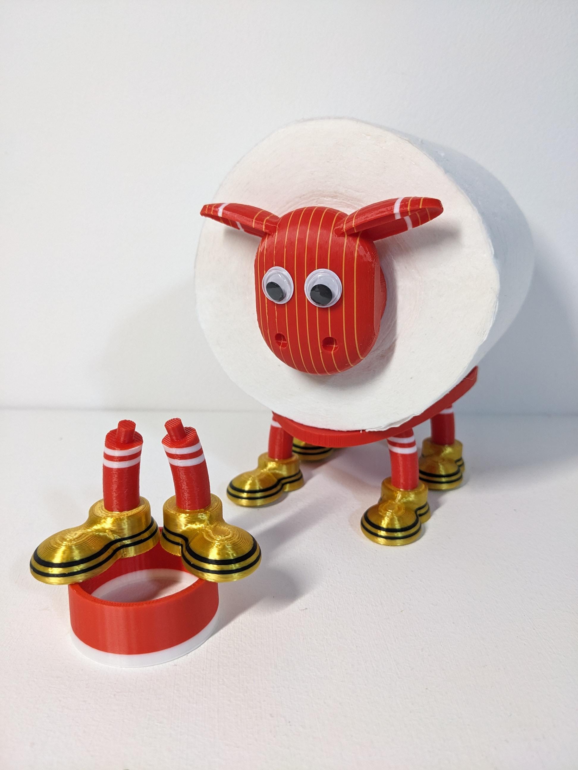 Footy Sheep spare toilet roll holder. White shirts Tottenham Leeds Derby County Bolton Wanderers Preston North End, or Celtic, Rangers away