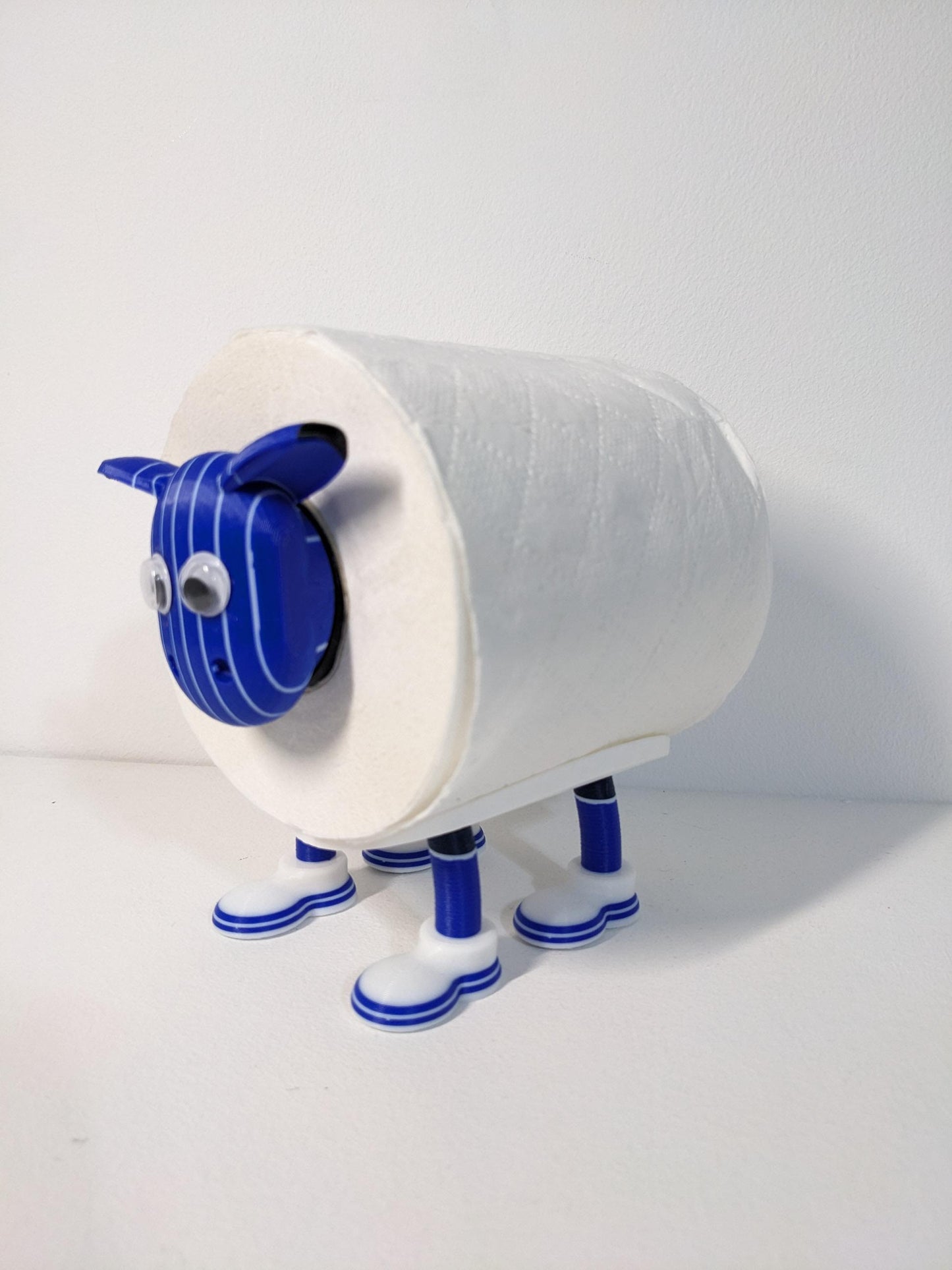 Footy Sheep spare toilet roll holder. Ipswich town football club 2024 version, Tractor boys bathroom accessory.