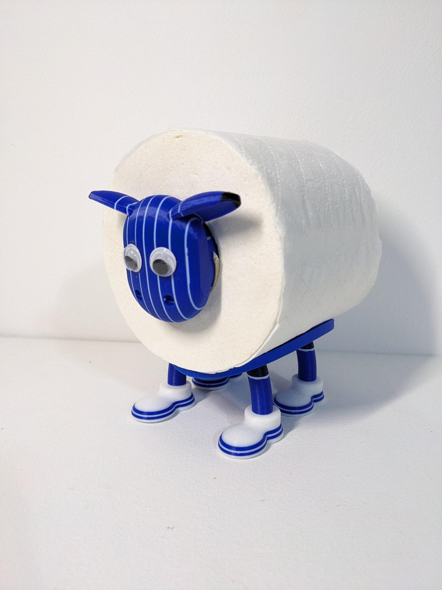 Footy Sheep spare toilet roll holder. Ipswich town football club 2024 version, Tractor boys bathroom accessory.