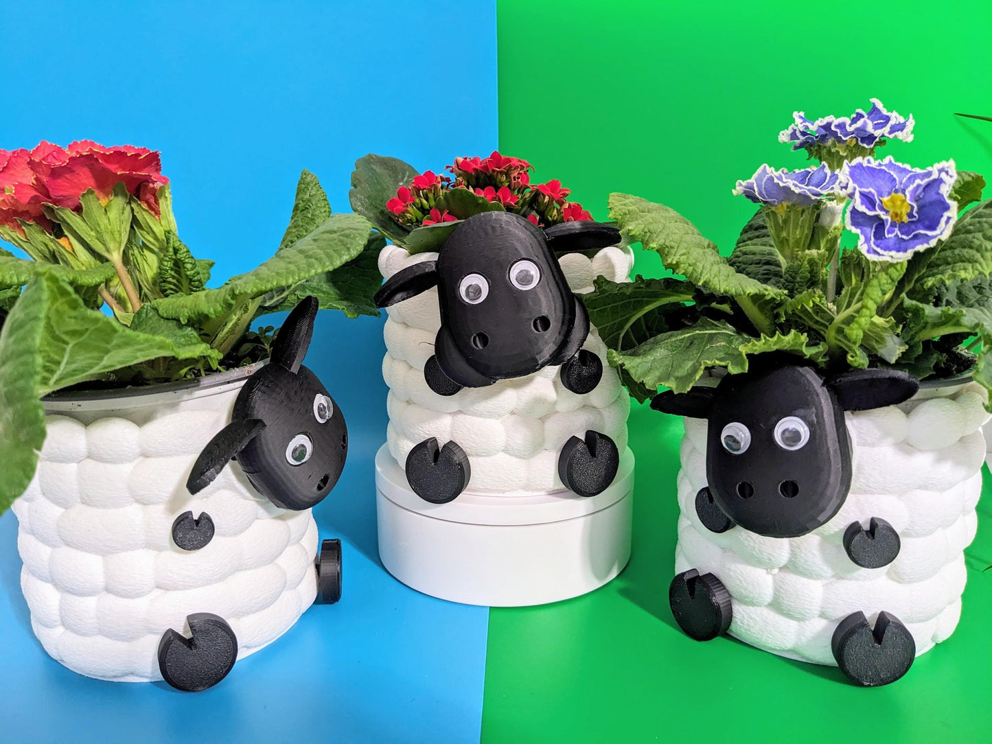 Adorable 3D Printed Sheep Planter - Cute Animal Plant Pot for Succulents & Small Plants choice of 3 to brighten up your indoor flowers.