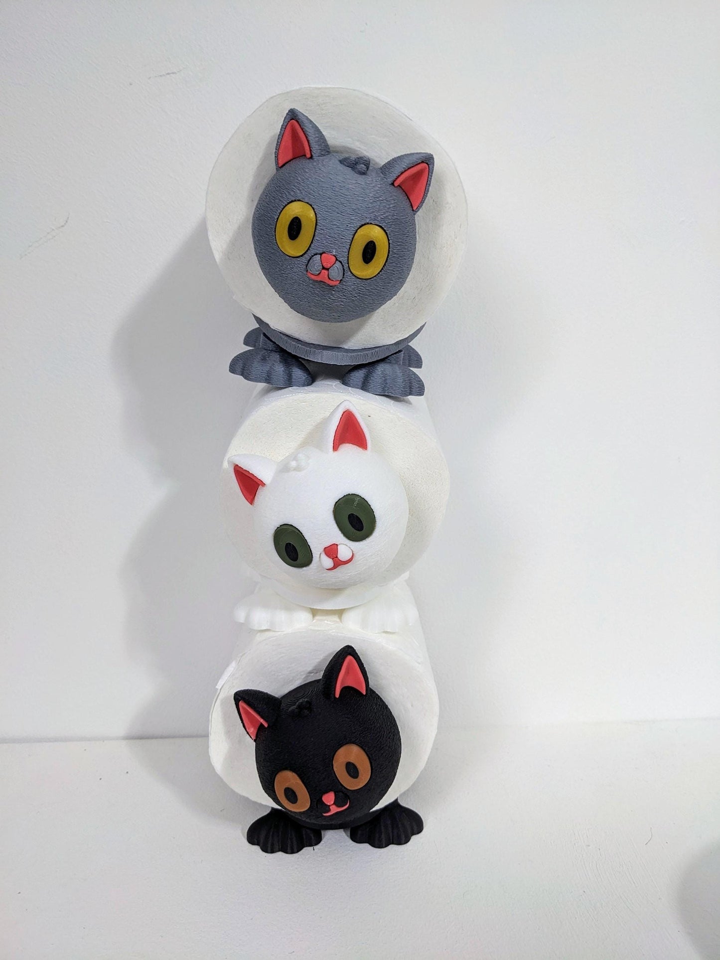 Cute Cat spare toilet roll holder. Kitten lover gift. Unique hand made novelty bathroom decor