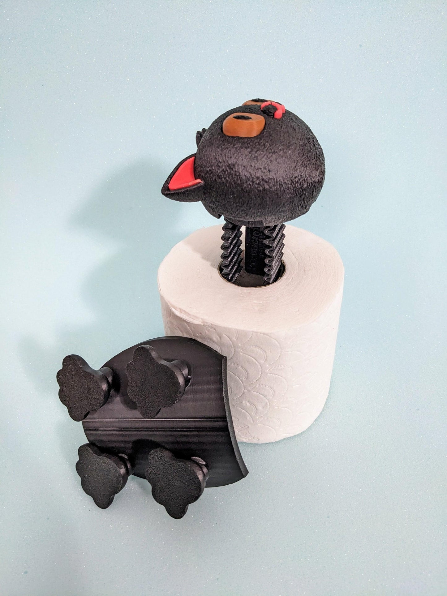 Cute Cat spare toilet roll holder. Kitten lover gift. Unique hand made novelty bathroom decor