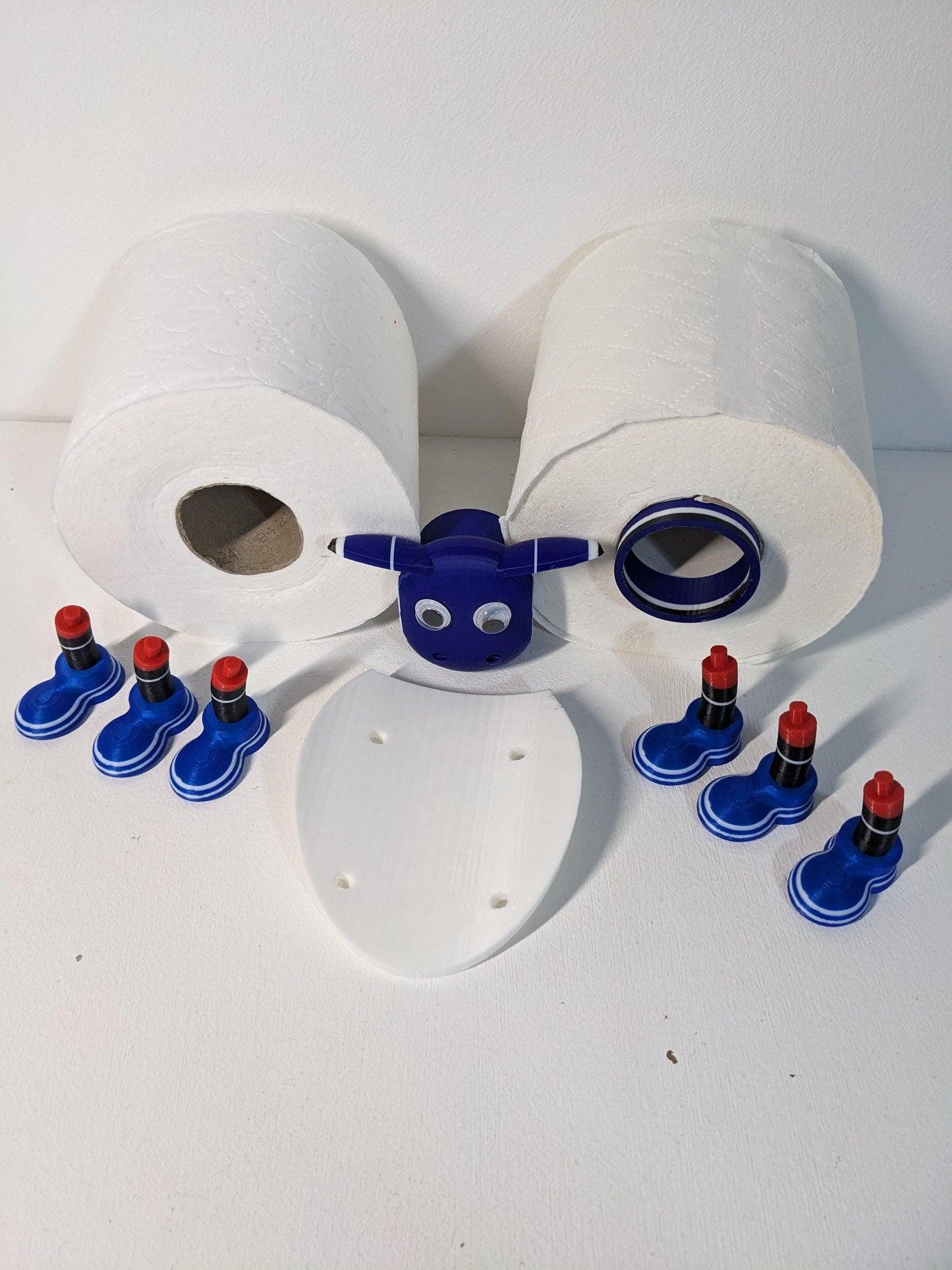 Footy Sheep spare toilet roll holder. Glasgow Rangers 2023 / 2024 season football fans souvenir themed bathroom accessory.