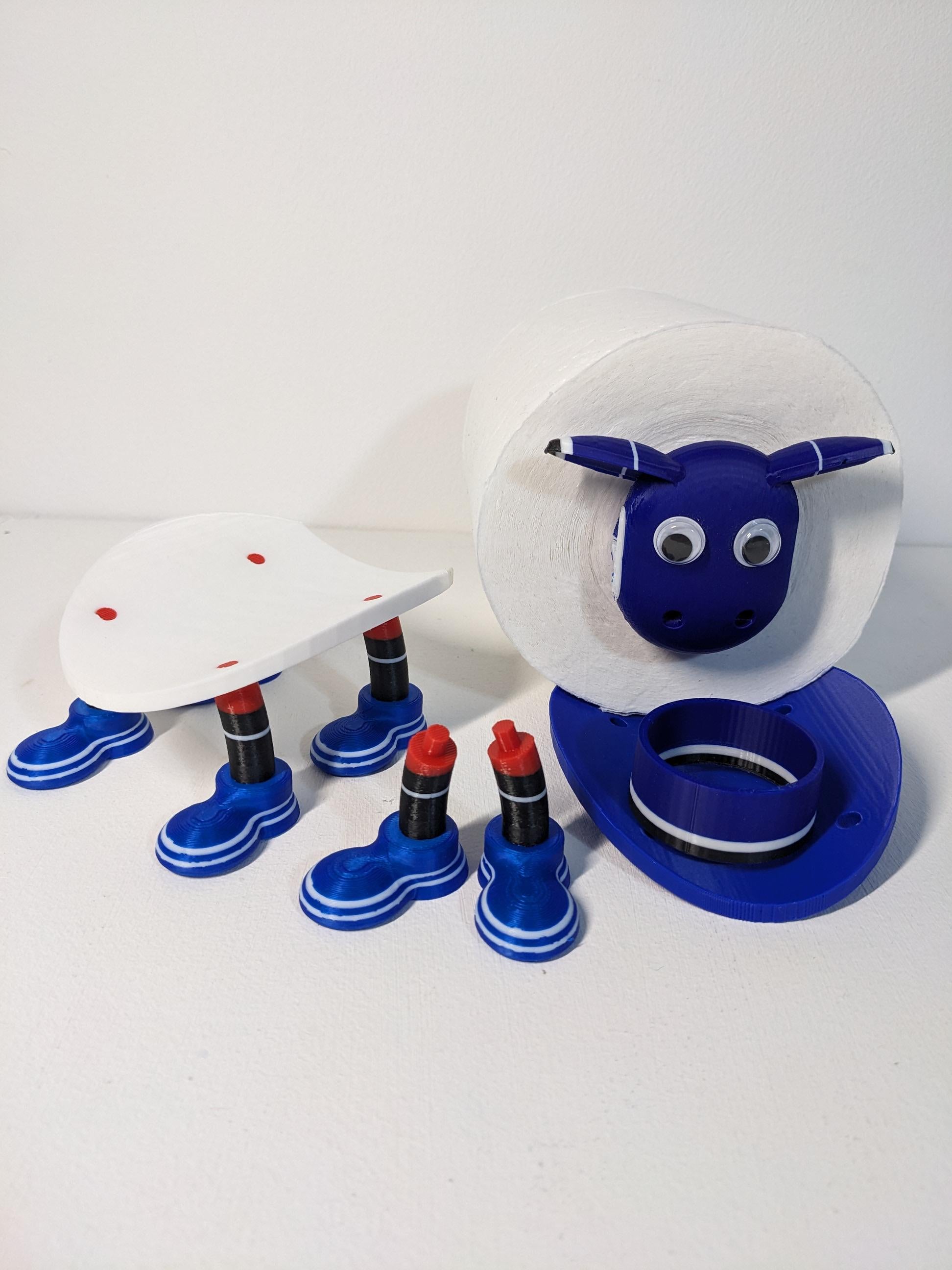 Footy Sheep spare toilet roll holder. Glasgow Rangers 2023 / 2024 season football fans souvenir themed bathroom accessory.