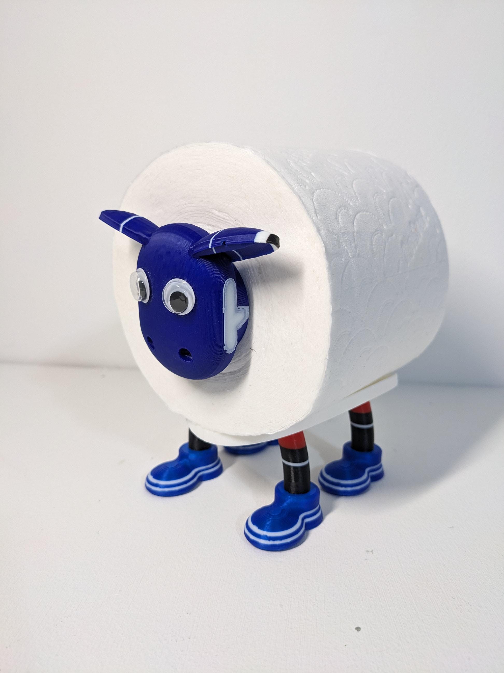 Footy Sheep spare toilet roll holder. Glasgow Rangers 2023 / 2024 season football fans souvenir themed bathroom accessory.