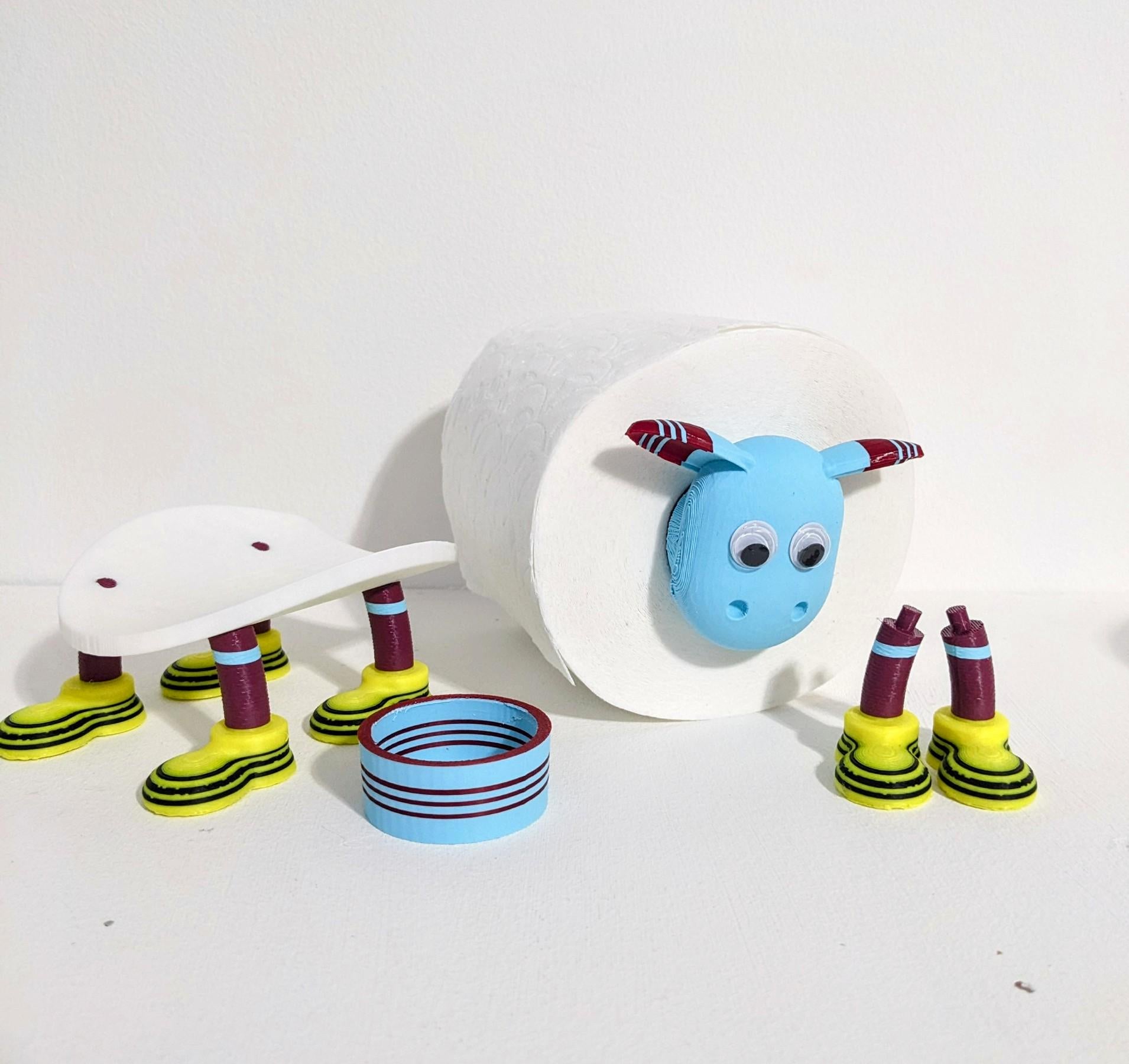 Footy Sheep spare toilet roll holder. Unique away shirt design for Aston Villa West ham United, Burnley, Scunthorpe Football fans