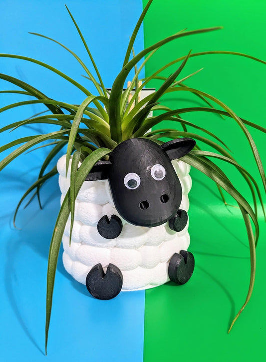 Adorable 3D Printed Sheep Planter - Cute Animal Plant Pot for Succulents & Small Plants choice of 3 to brighten up your indoor flowers.