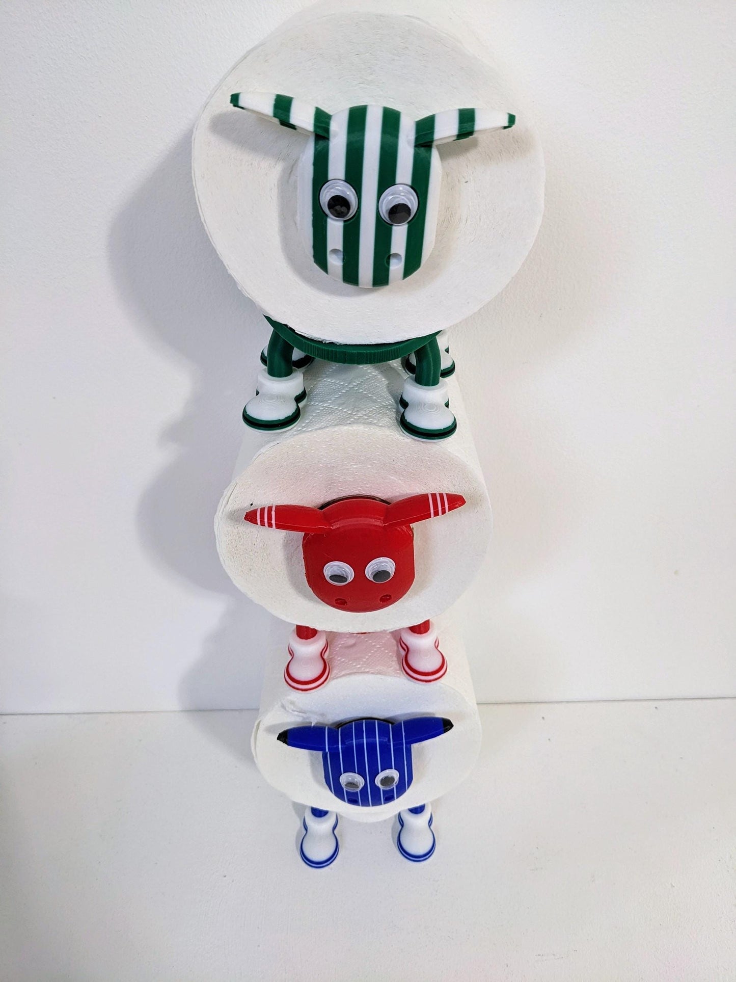 SOS Save Our Spartans, Premier Sheep spare toilet tissue roll holder. Blyth Spartans 2025 non league fund raising sheep.