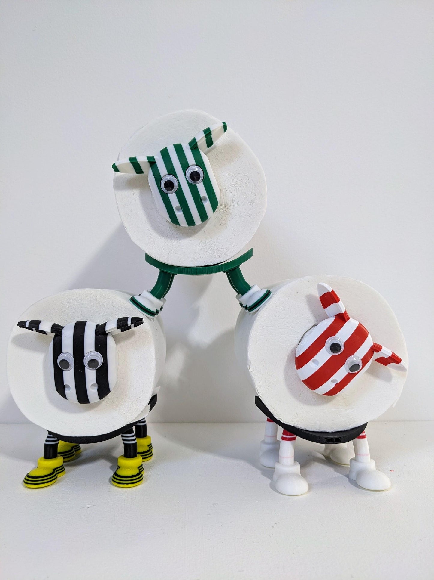 SOS Save Our Spartans, Premier Sheep spare toilet tissue roll holder. Blyth Spartans 2025 non league fund raising sheep.