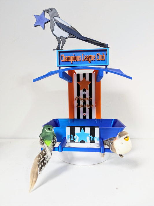 Newcastle United Away shirt 2025 themed Bird Feeder / Garden Accessory, Seed Feeding Station NUFC Toon army fat ball table Magpie Lounge