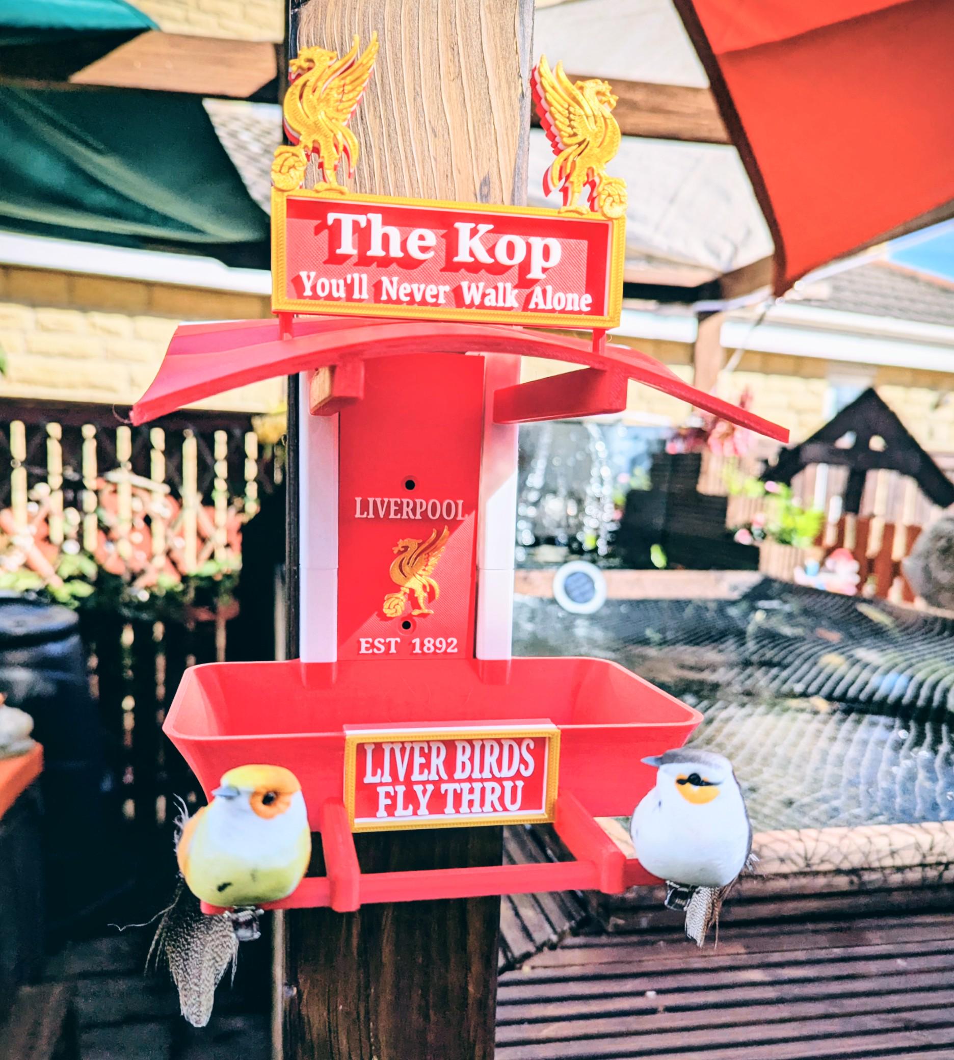Liverpool FC Bird Feeder Feeding Station The Kop - Liver birds Anfield themed Garden Decor - Wild Food Feeder - Gift for football Fan