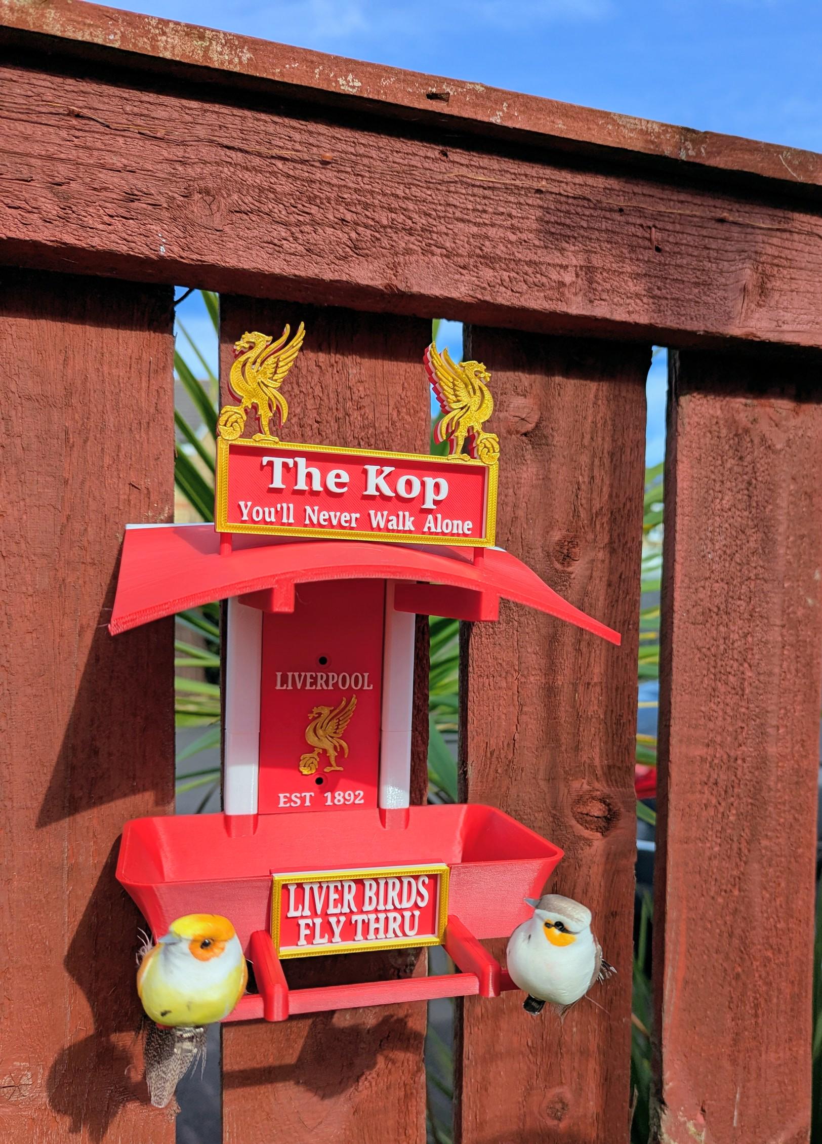 Liverpool FC Bird Feeder Feeding Station The Kop - Liver birds Anfield themed Garden Decor - Wild Food Feeder - Gift for football Fan